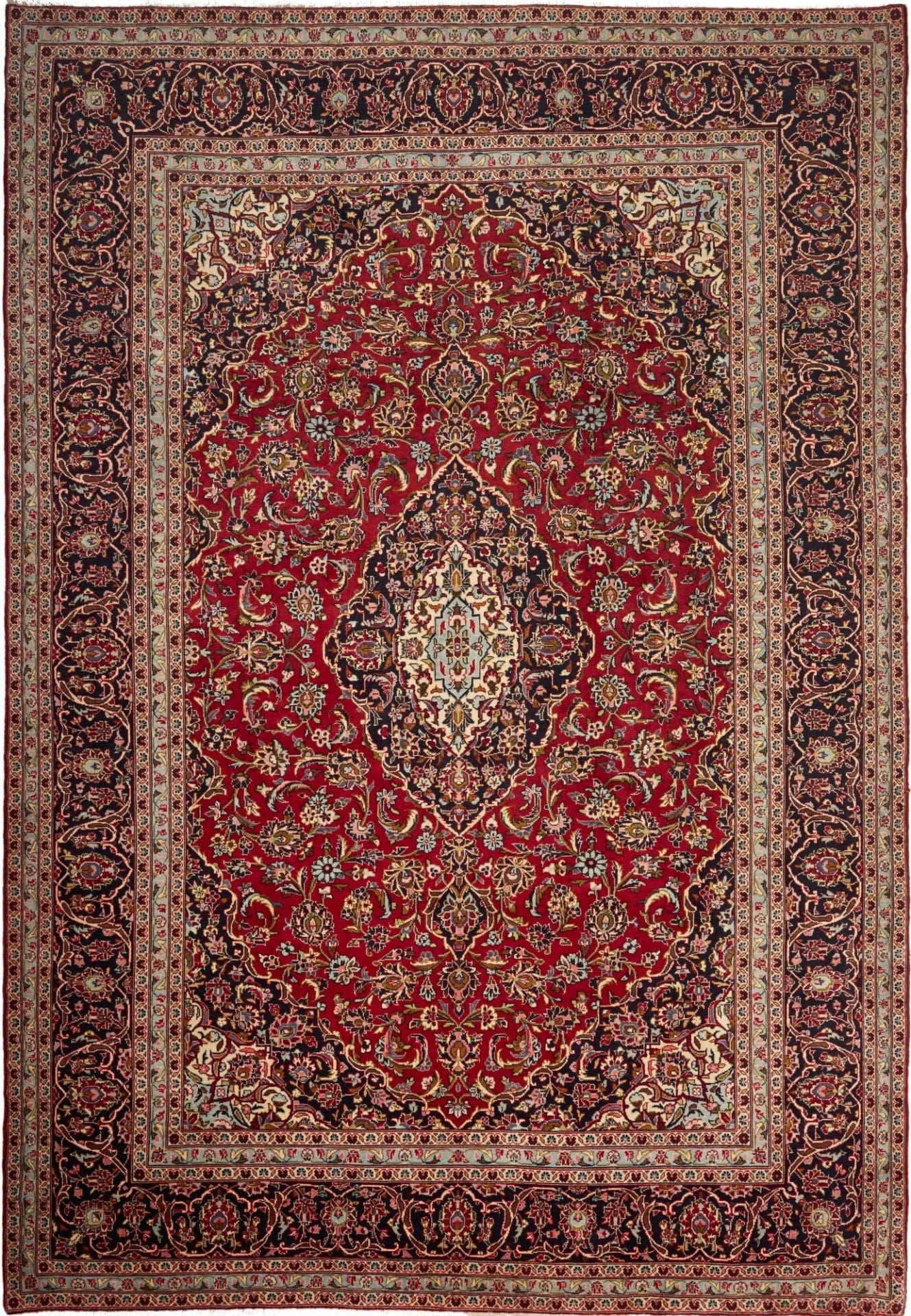 Kashan Teppich 246 x 355 cm, handgeknüpft, Schurwolle, Perserteppich