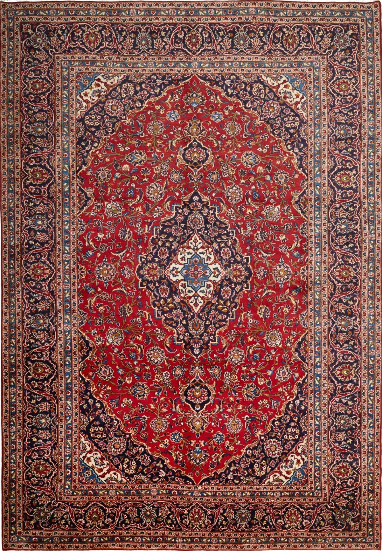 Kashan Teppich 248 x 358cm, Schurwolle, handgeknüpft, Perserteppich