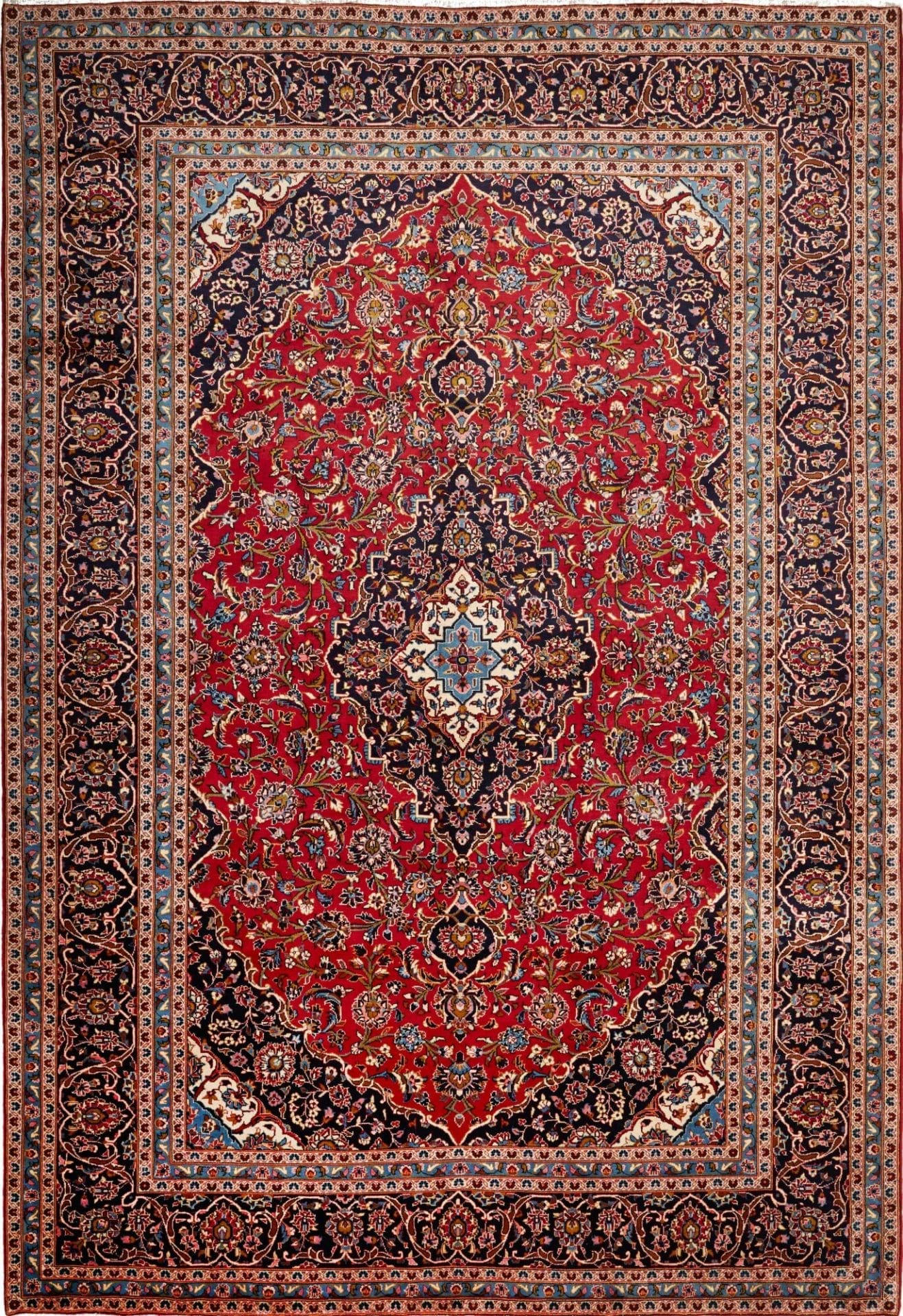 Kashan Teppich 248 x 360cm, handgeknüpft, Schurwolle, Perserteppich