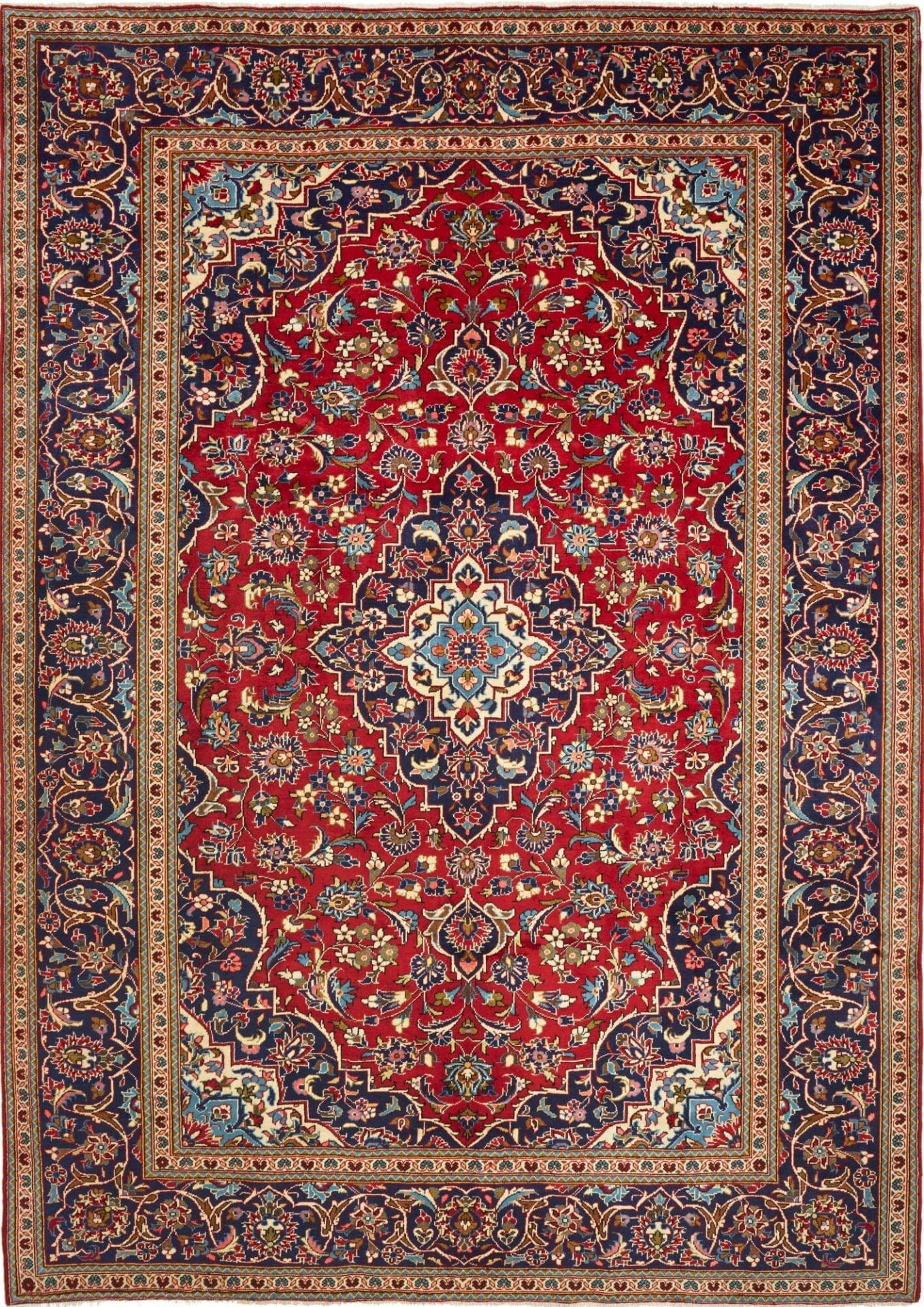 Kashan Teppich 249 x 350cm, handgeknüpft, Schurwolle, Perserteppich