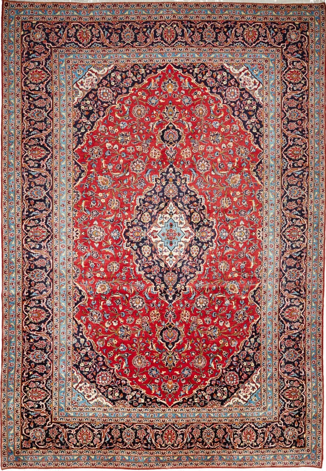Kashan Teppich 249 x 354 cm, handgeknüpft, Schurwolle, Perserteppich