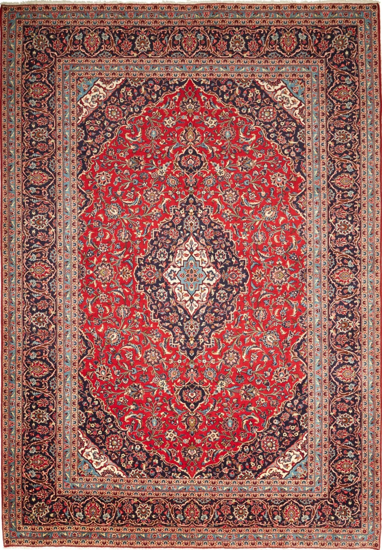 Kashan Teppich 250 x 354 cm, Handgeknüpft, Perserteppich, Schurwolle