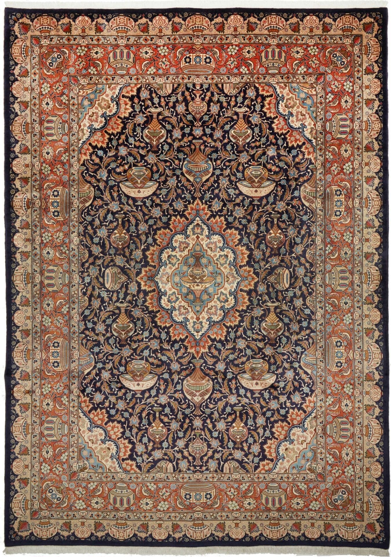Kashan Teppich 251 x 346 cm, handgeknüpft, Schurwolle, Perserteppich
