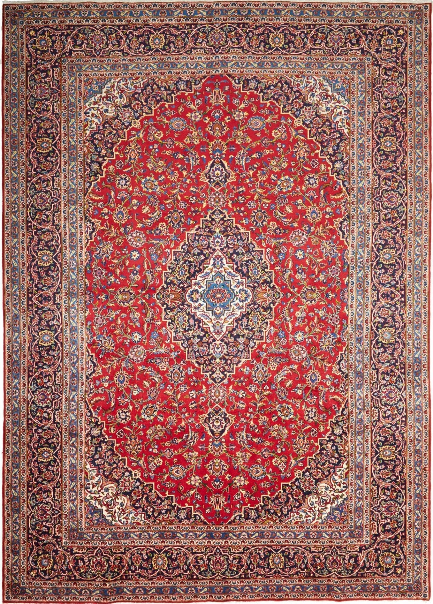 Kashan Teppich 251 x 350cm, handgeknüpft, Perserteppich, Wolle