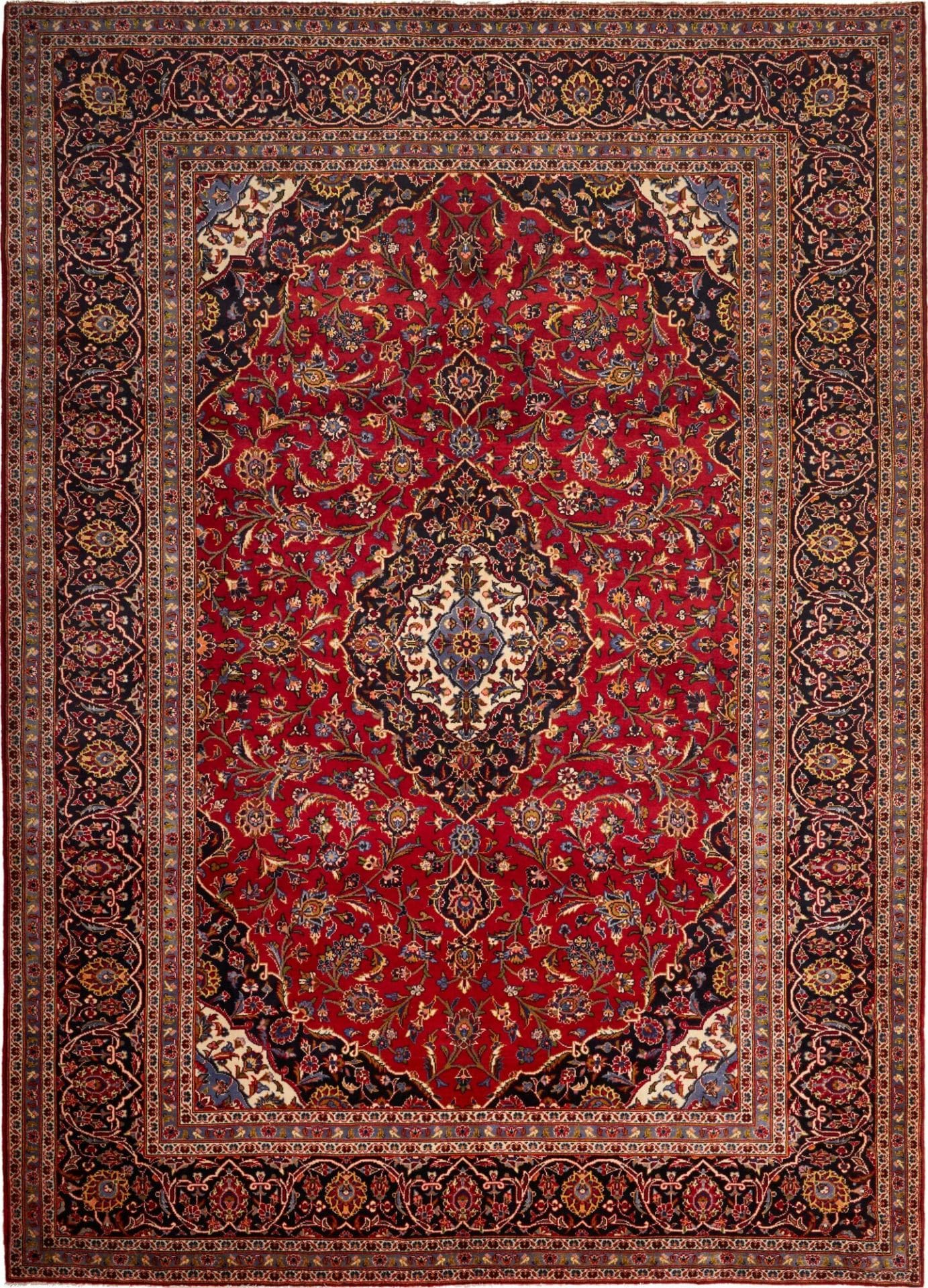 Kashan Teppich 251 x 350cm, handgeknüpft, Perserteppich, Wolle