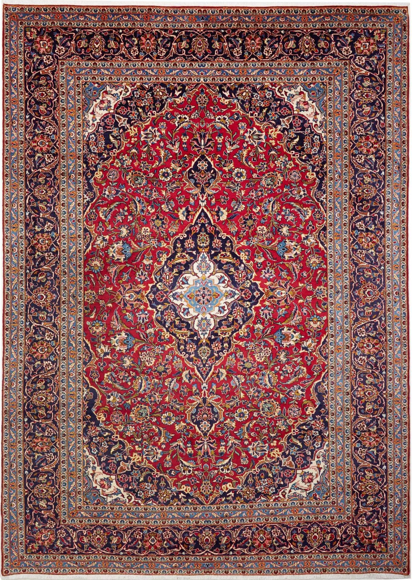 Kashan Teppich 253 x 350cm, Perserteppich, handgeknüpft, Wolle
