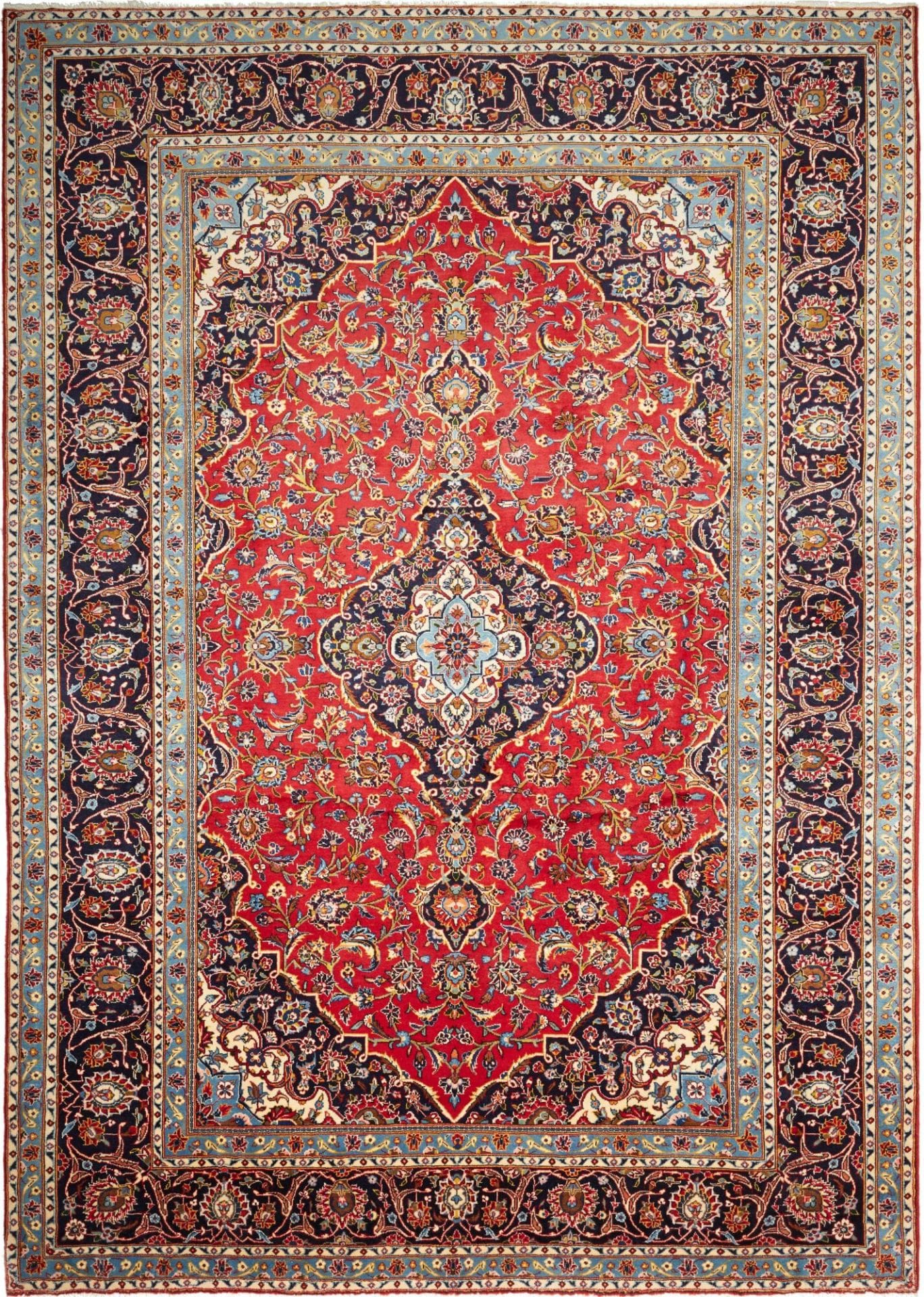 Kashan Teppich 253 x 356cm, Schurwolle, handgeknüpft, Perserteppich