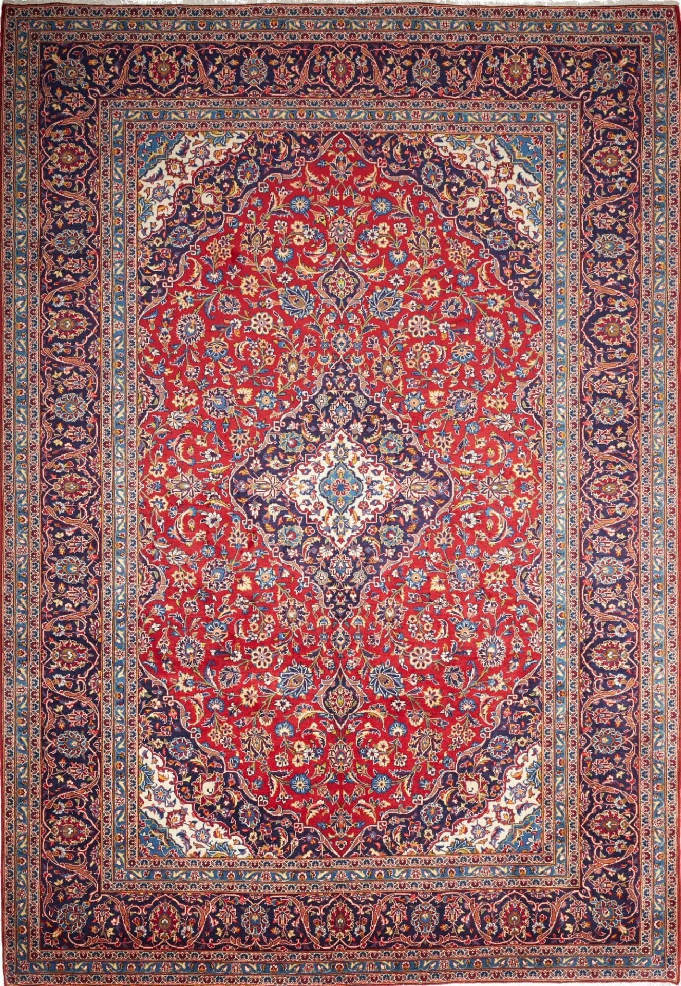 Kashan Teppich 253 x 357 cm - Handgeknüpft, Perserteppich, Wolle