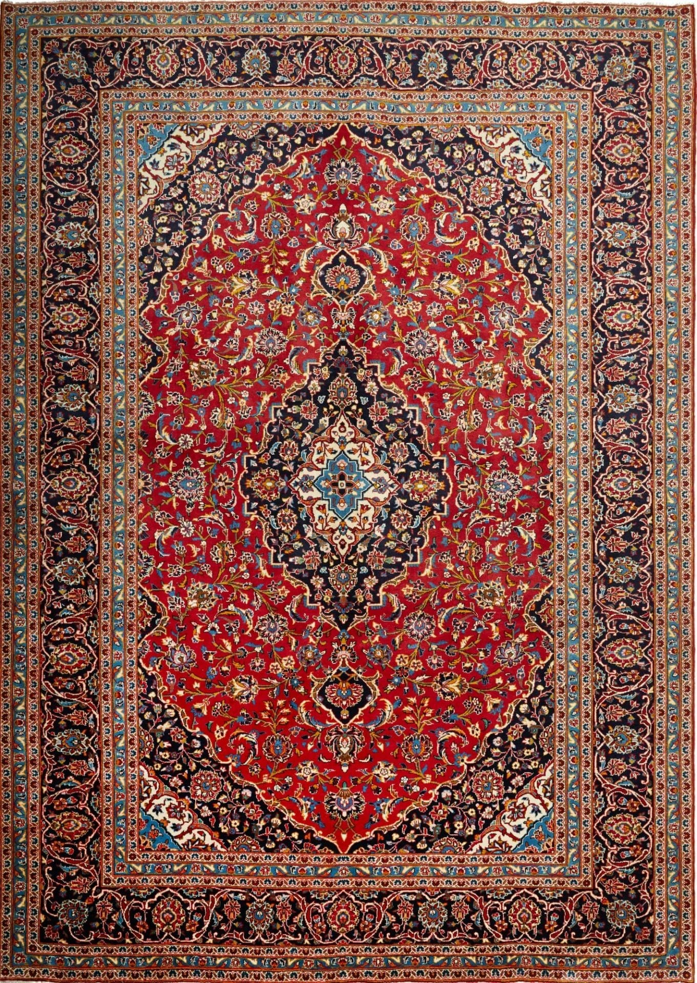 Kashan Teppich 253 x 357cm – Handgeknüpft, Perserteppich, Wolle