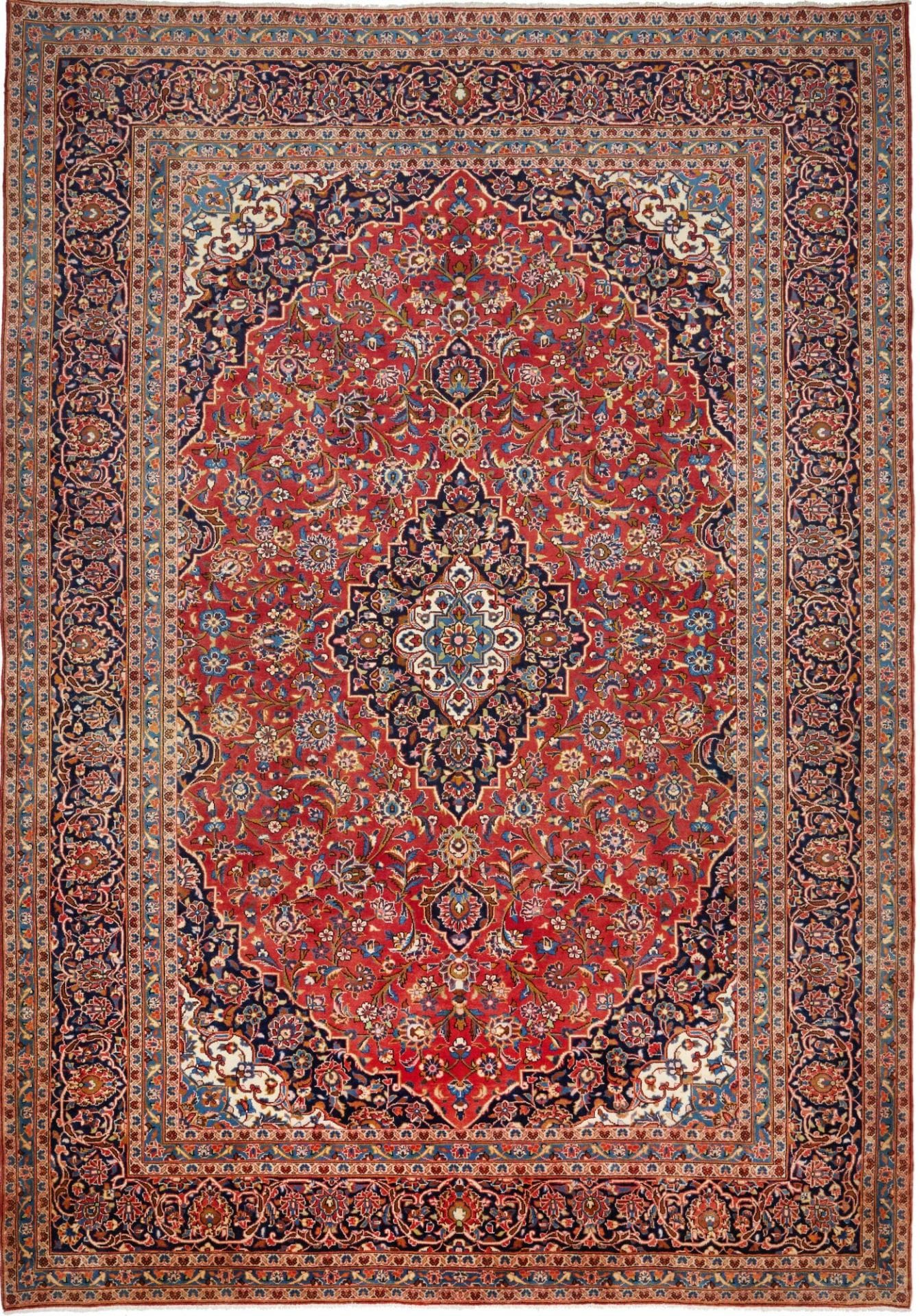Kashan Teppich 253 x 358cm, Schurwolle, handgeknüpft, Perserteppich