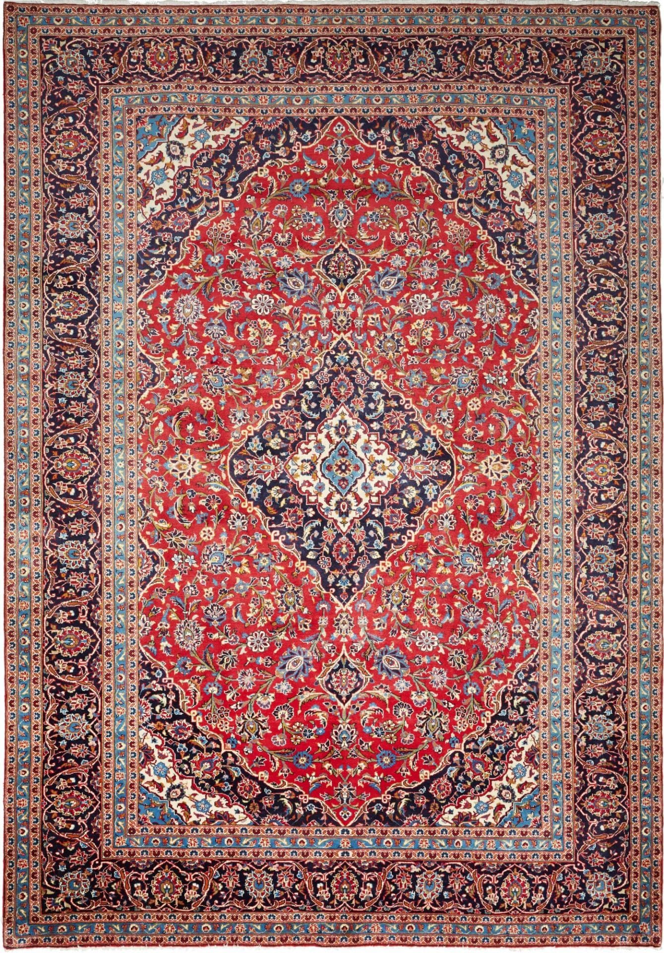 Kashan Teppich 253 x 360cm, Handgeknüpft, Perserteppich, Wolle