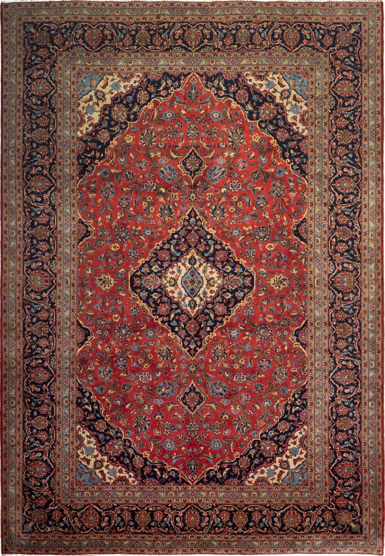 Kashan Teppich 253 x 365cm, Schurwolle, handgeknüpft, Perserteppich
