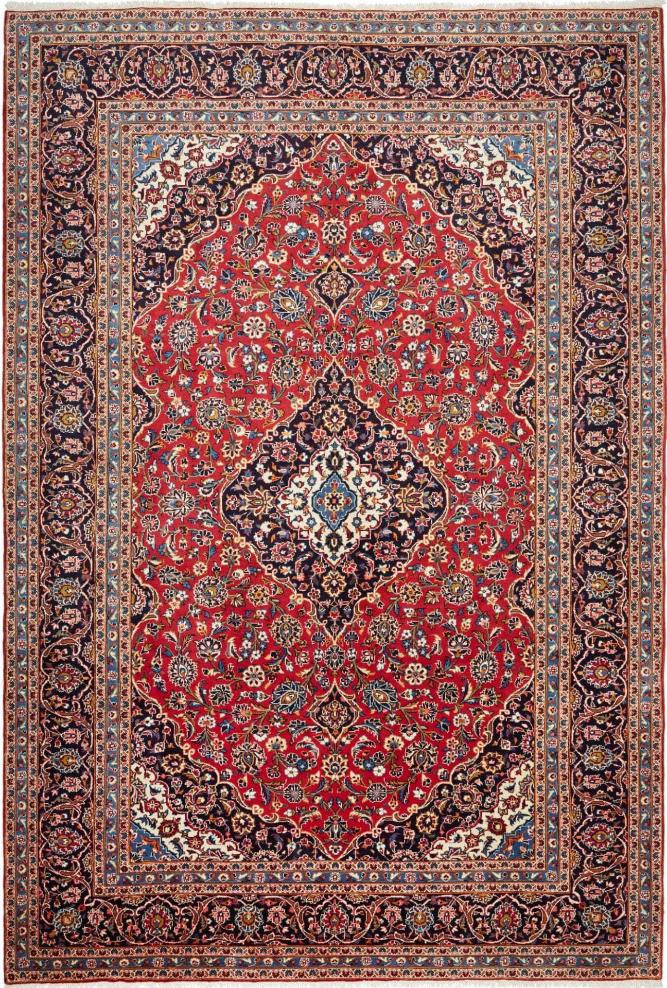 Kashan Teppich 253 x 368cm, handgeknüpft, Schurwolle, Perserteppich