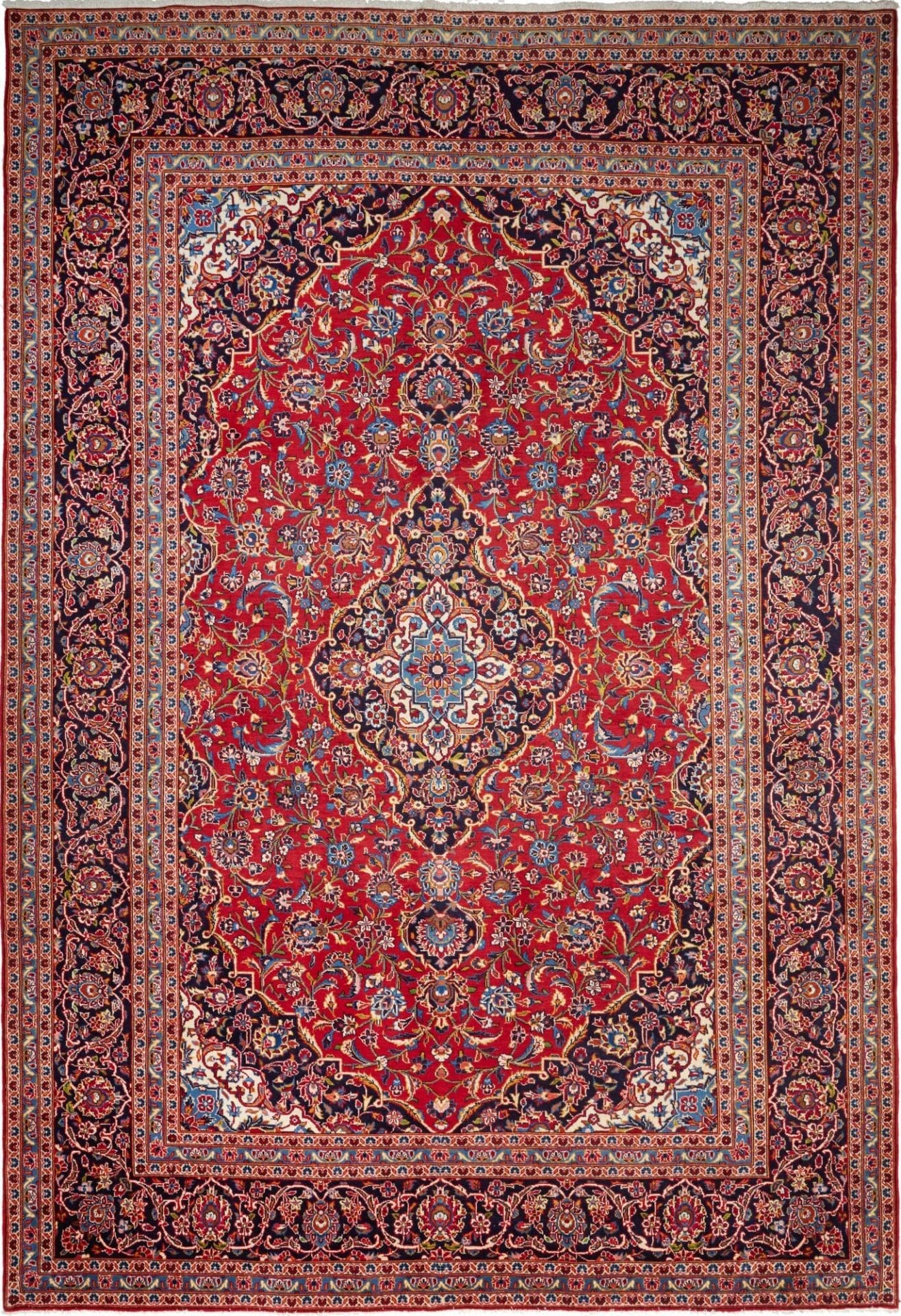 Kashan Teppich 253 x 368cm, Schurwolle, handgeknüpft, Perserteppich