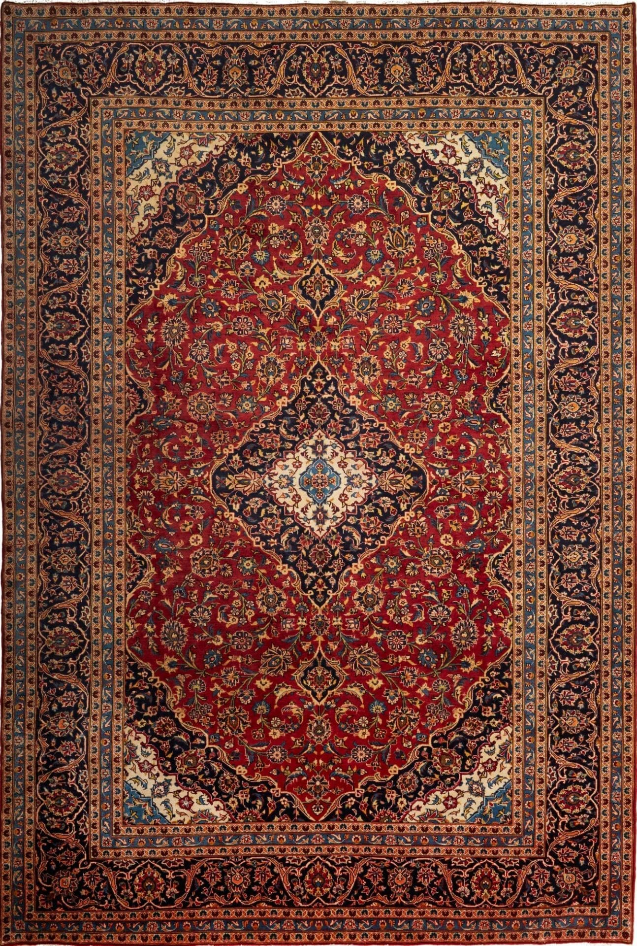 Kashan Teppich 253 x 375 cm, handgeknüpft, aus Schurwolle, Perserteppich