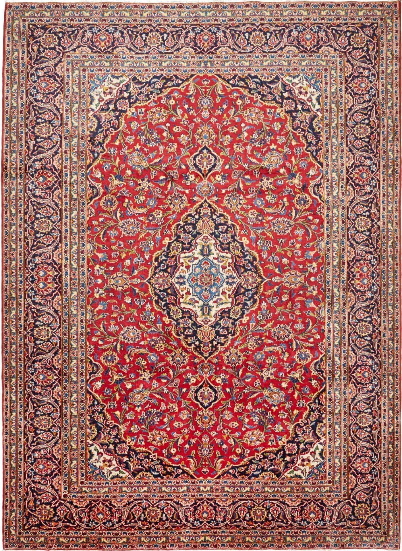 Kashan Teppich 263 x 358 cm, handgeknüpft, Schurwolle, Perserteppich