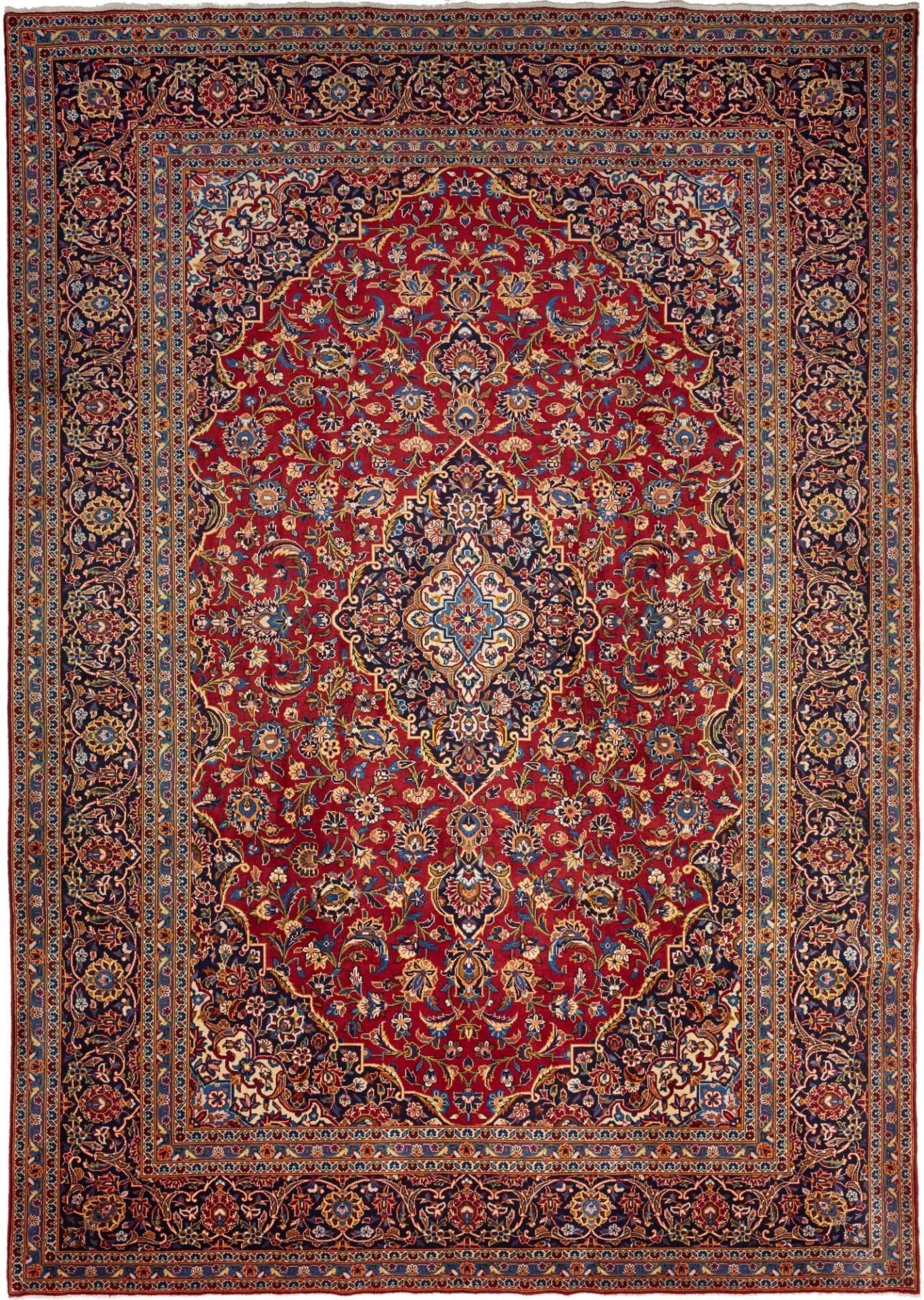 Kashan Teppich 263 x 370 cm, handgeknüpft, Schurwolle, Perserteppich