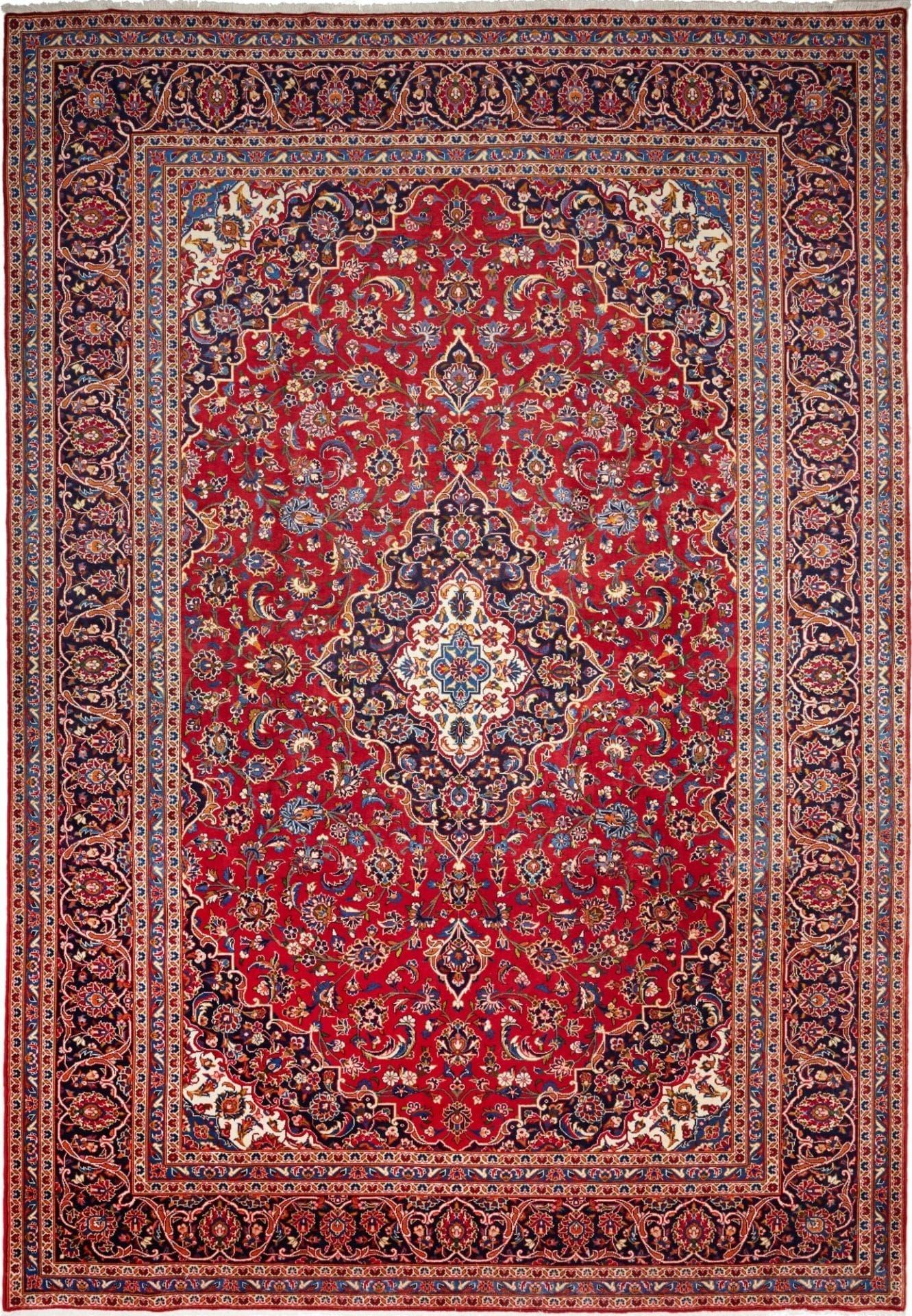 Kashan Teppich 269 x 382cm – Schurwolle, einzigartig, handgeknüpft