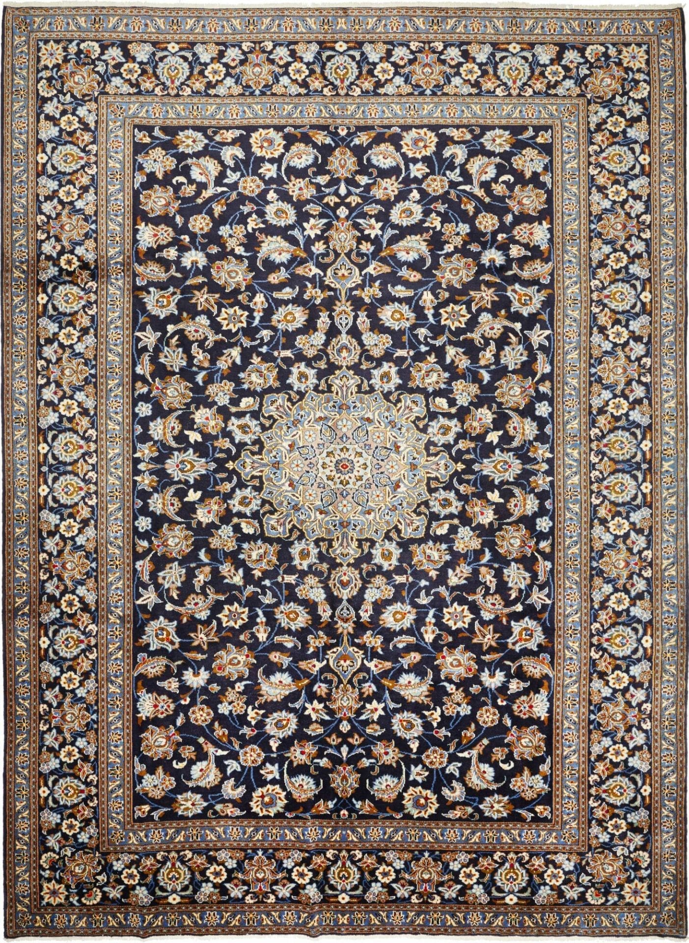 Kashan Teppich 275 x 374 cm, Schurwolle, handgeknüpft, Perserteppich