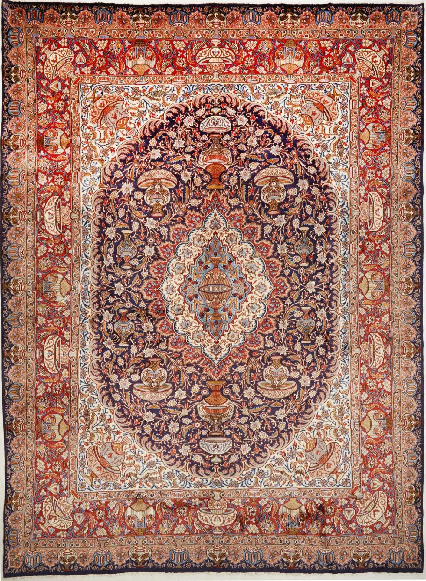 Kashan Teppich 293 x 394 cm, handgeknüpft, Perserteppich, Wolle
