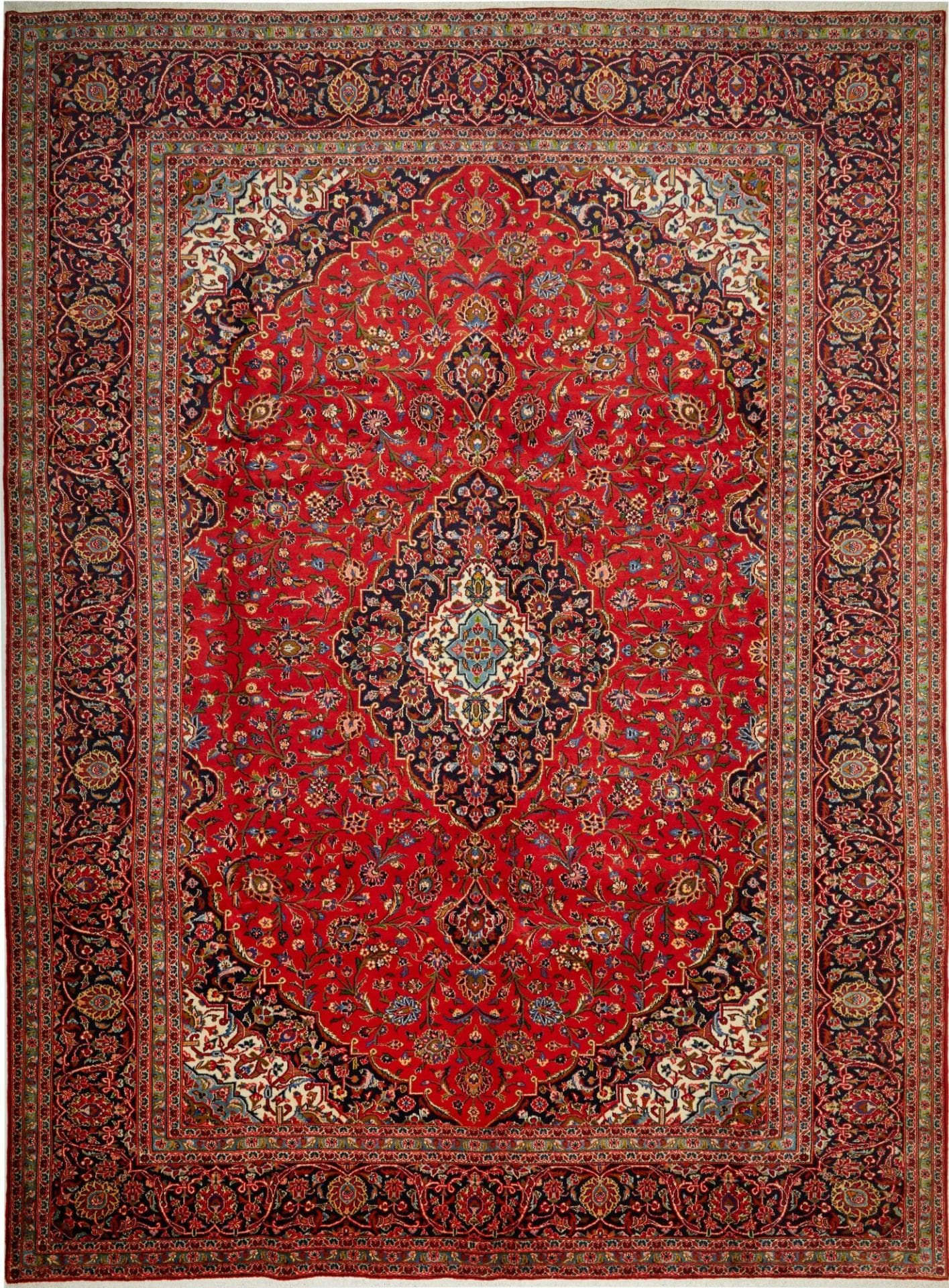 Kashan Teppich 293 x 397cm, handgeknüpft, Schurwolle, Perserteppich