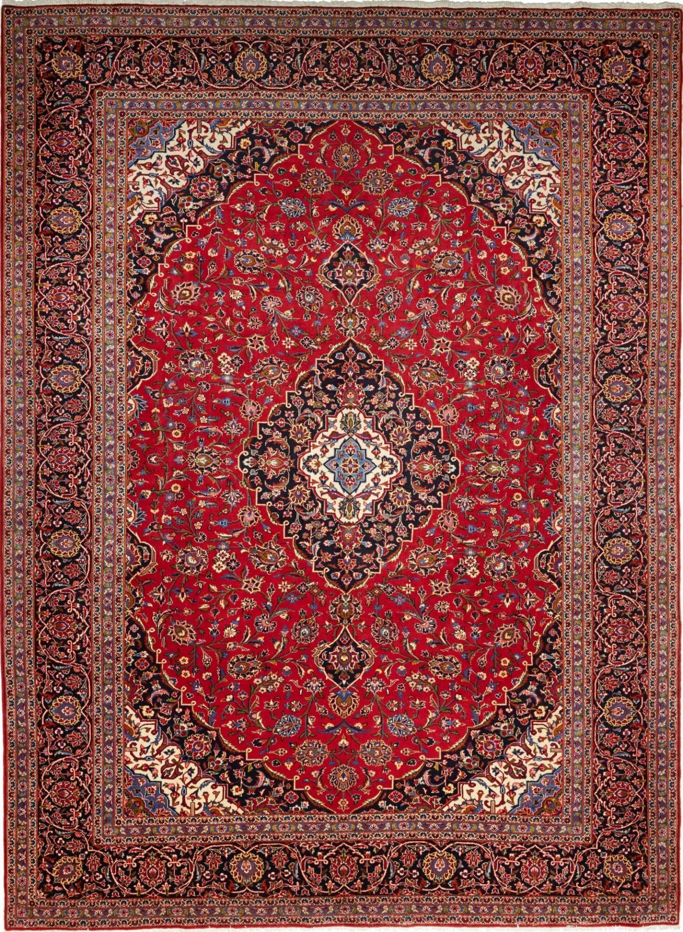 Kashan Teppich 296 x 396cm - Handgeknüpft, Perserteppich, Schurwolle