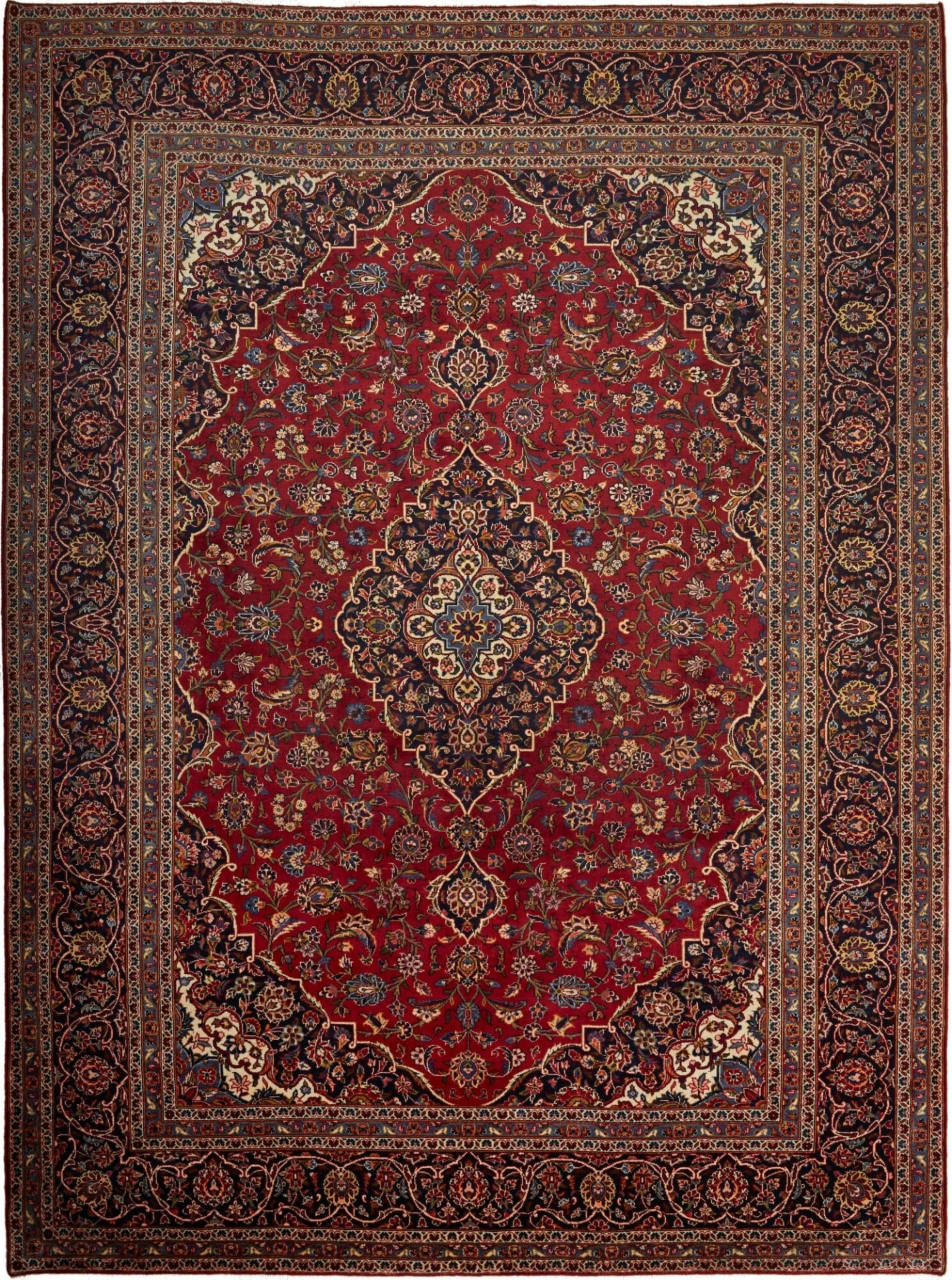 Kashan Teppich 298 x 400cm - Handgeknüpft, Perserteppich, Wolle