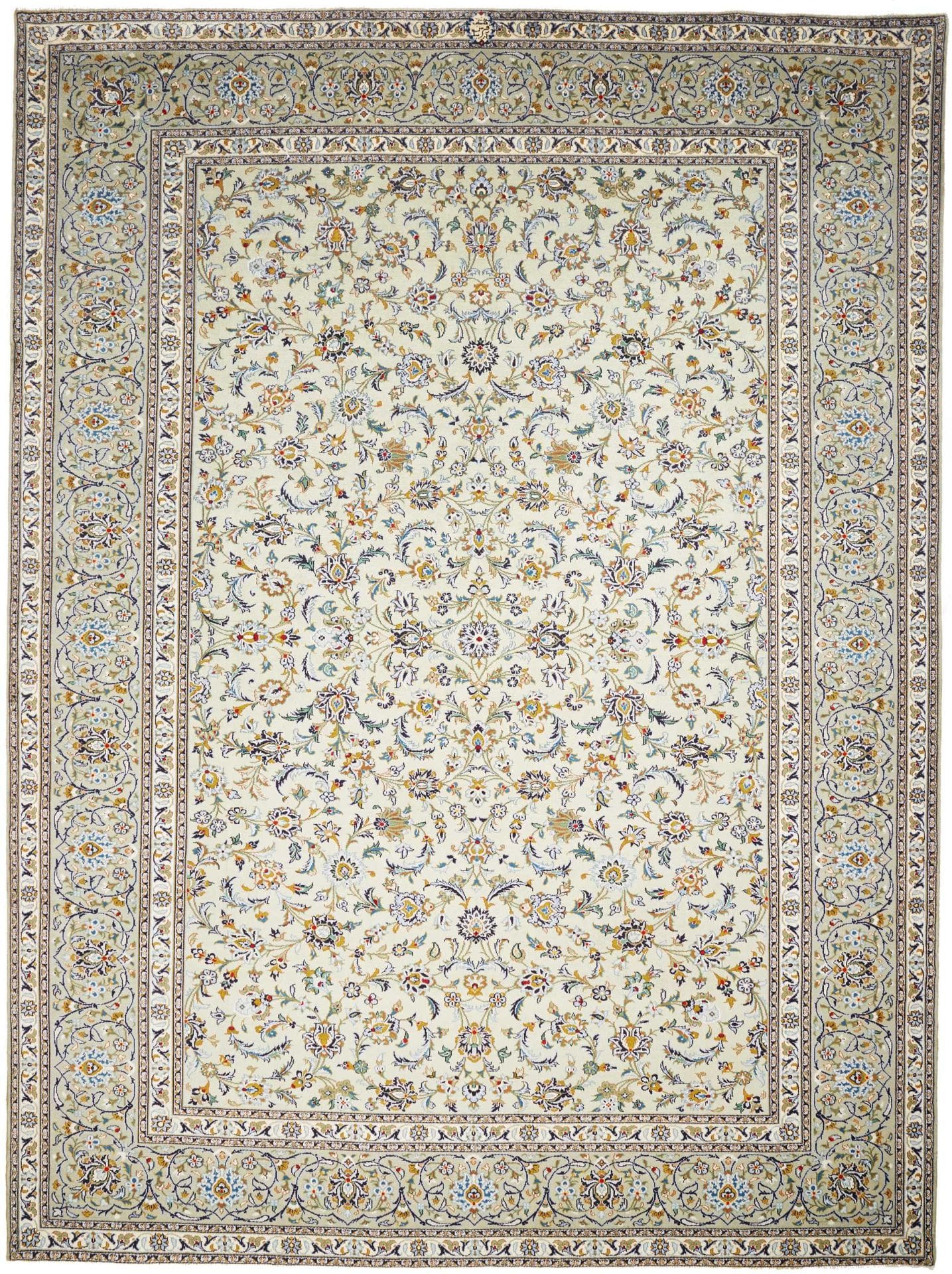 Kashan Teppich 301 x 404cm, handgeknüpft, aus Schurwolle, Perserteppich