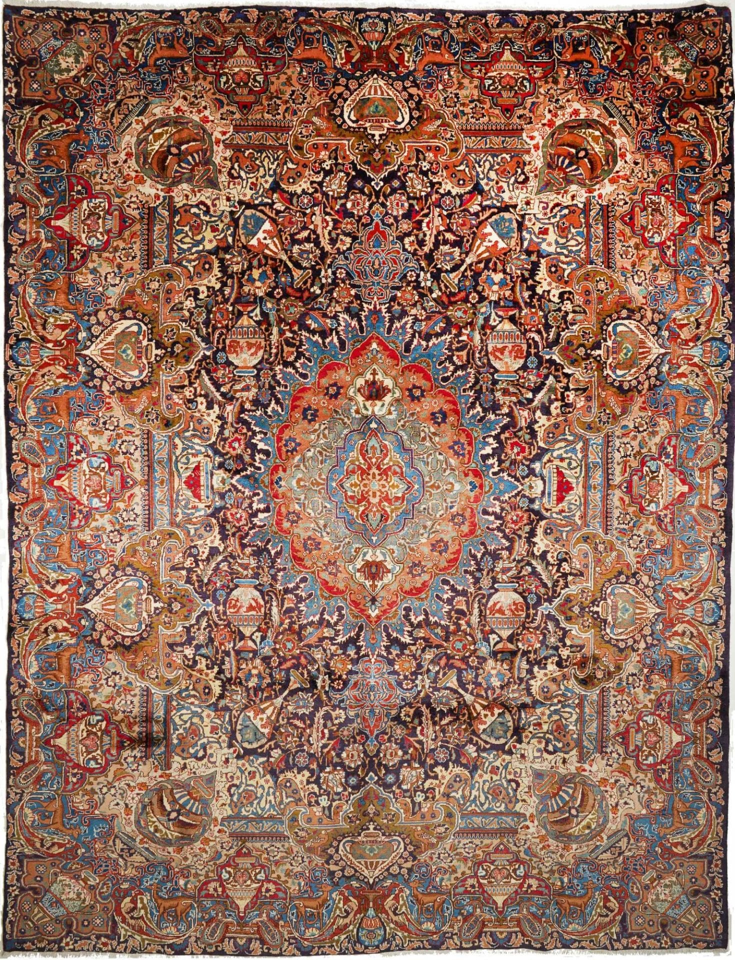 Kashan Teppich 303 x 394cm, handgeknüpft, Schurwolle, Perserteppich
