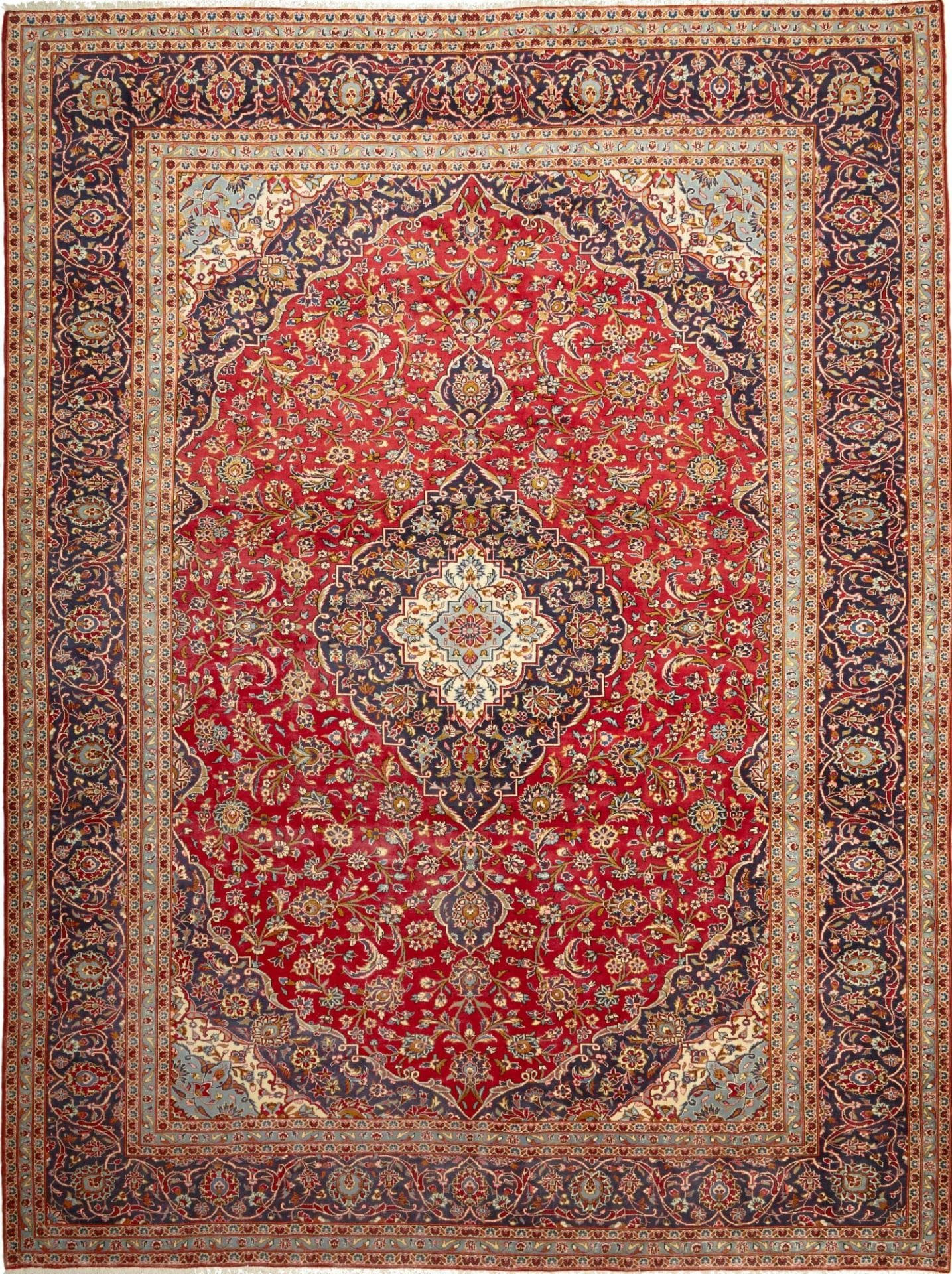 Kashan Teppich 303 x 395 cm, handgeknüpft, aus Schurwolle, Perserteppich