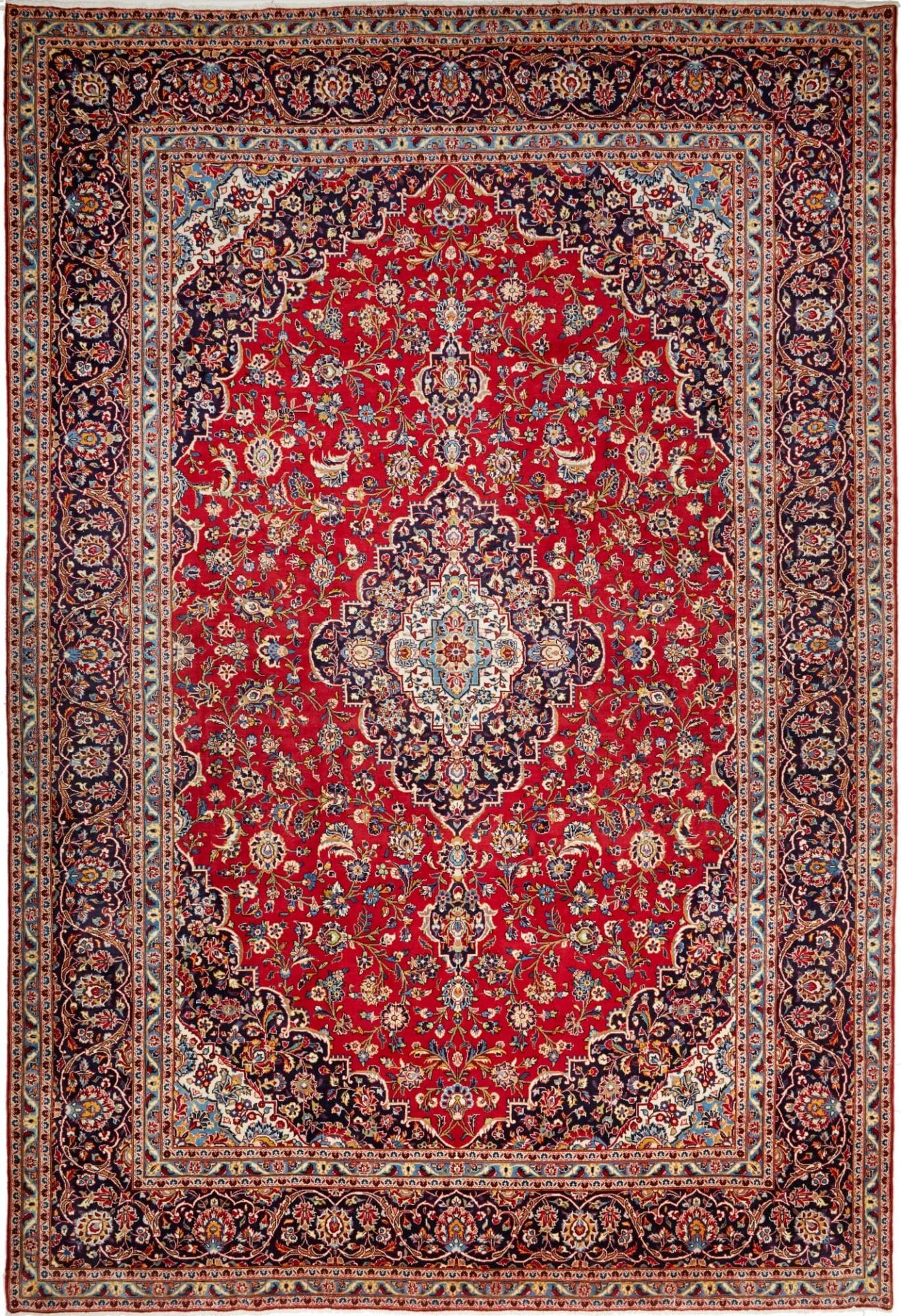 Kashan Teppich 303 x 404cm, handgeknüpft, Schurwolle, Perserteppich