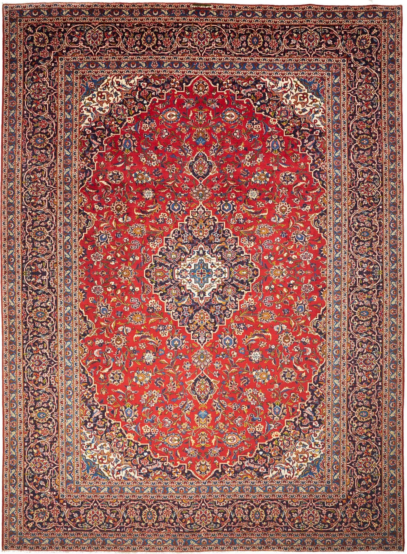 Kashan Teppich 303 x 410 cm, handgeknüpft, Perserteppich, Schurwolle