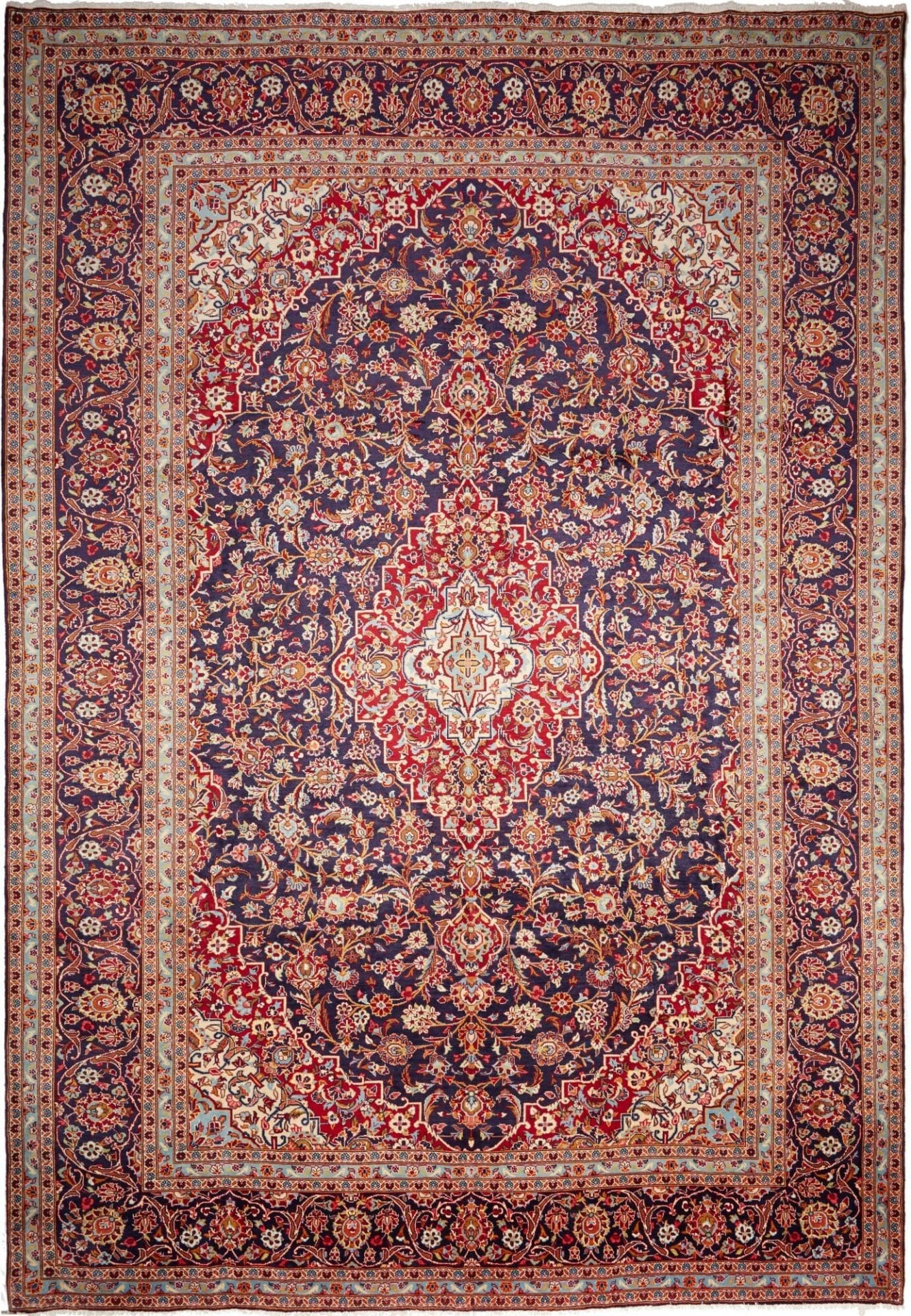 Kashan Teppich 303 x 428cm - Exotische Muster - Handgeknüpft Perserteppich