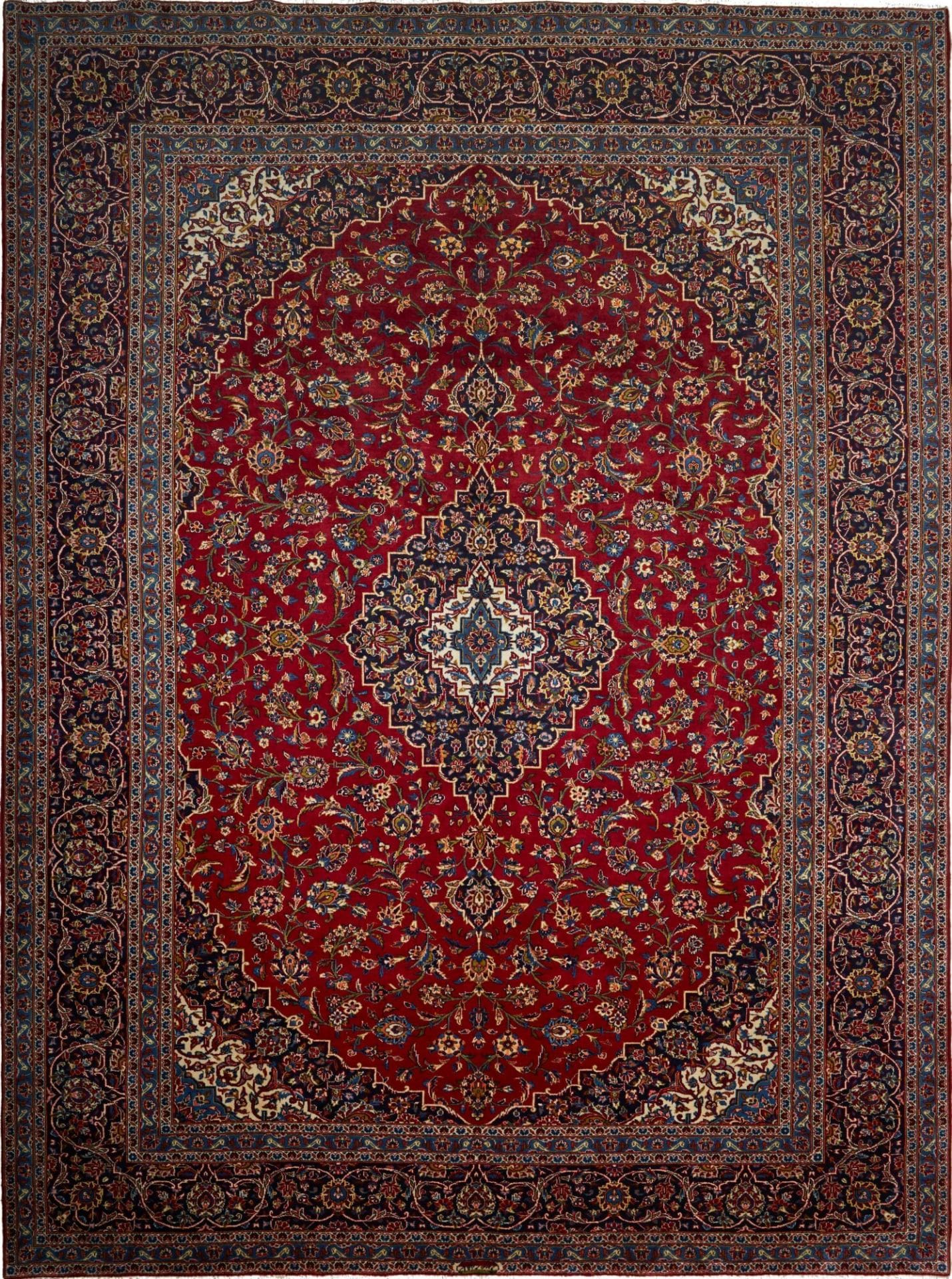 Kashan Teppich 308 x 405 cm - handgeknüpft, Perserteppich