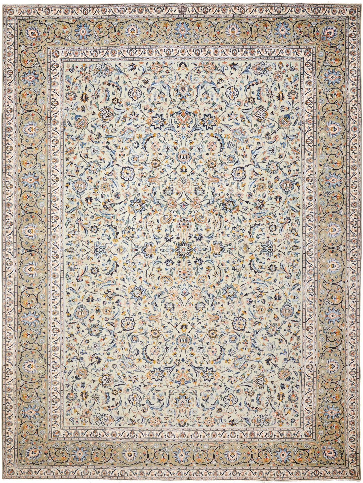 Kashan Teppich 308 x 410 cm, Schurwolle handgeknüpft, Perserteppich