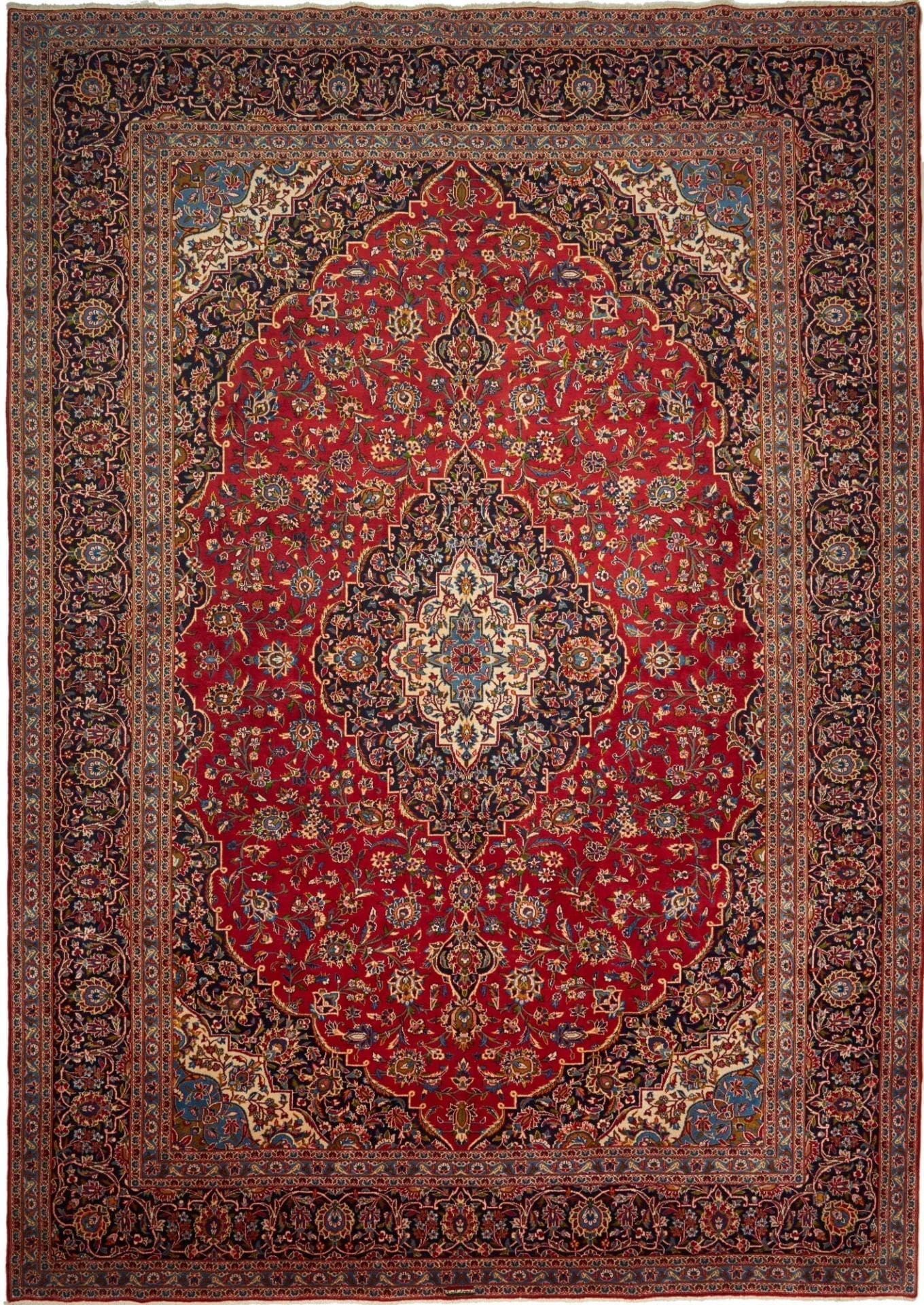 Kashan Teppich 308 x 430 cm, Schurwolle, handgeknüpft, Perserteppich