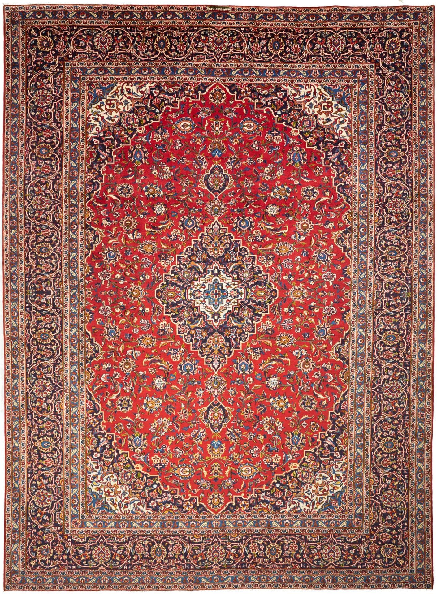 Kashan Teppich 313 x 420 cm – Handgeknüpft, Perserteppich, Wolle