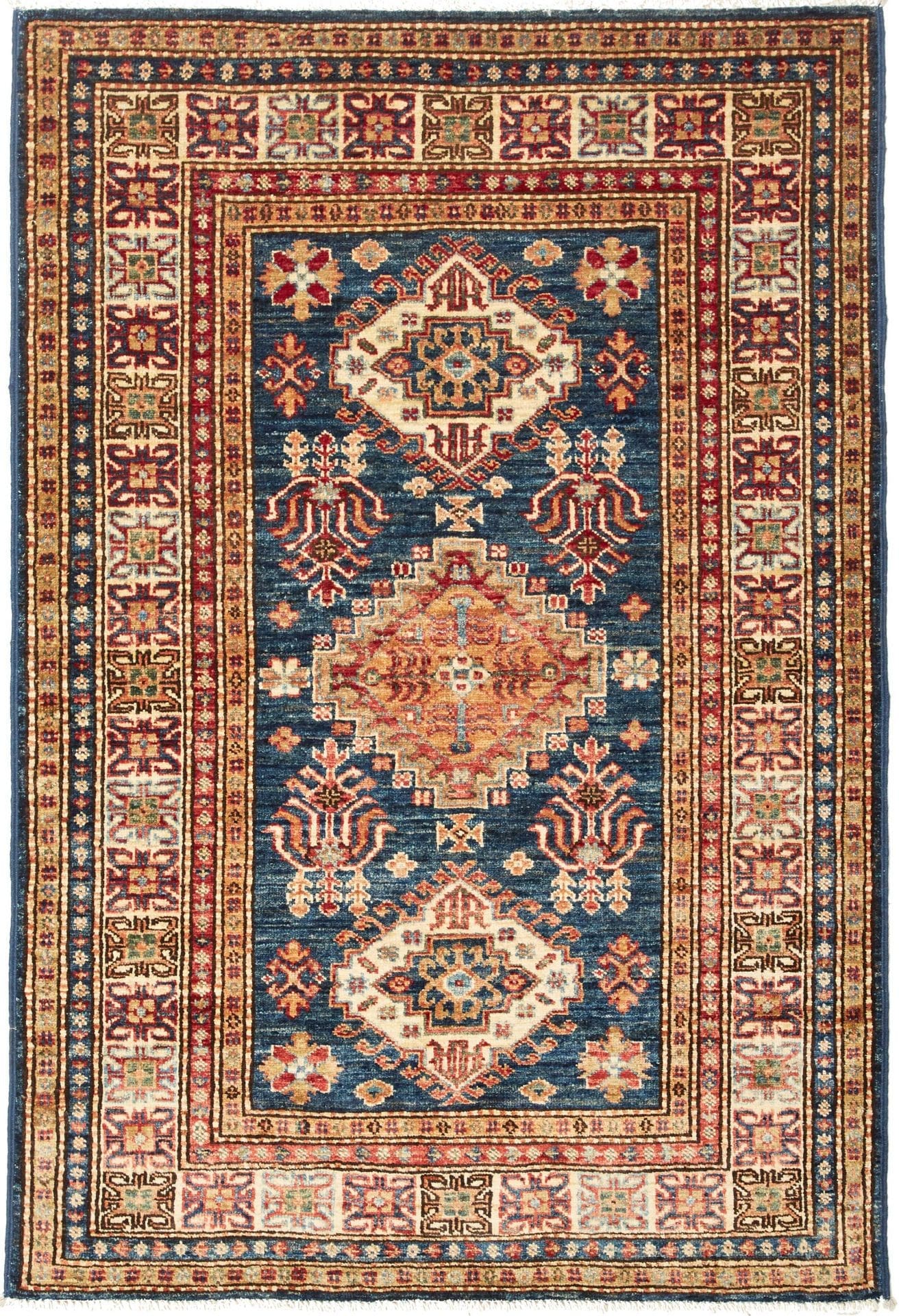 Kazak Orientteppich 101 x 147 cm – Handgeknüpft, Wolle, Rarität