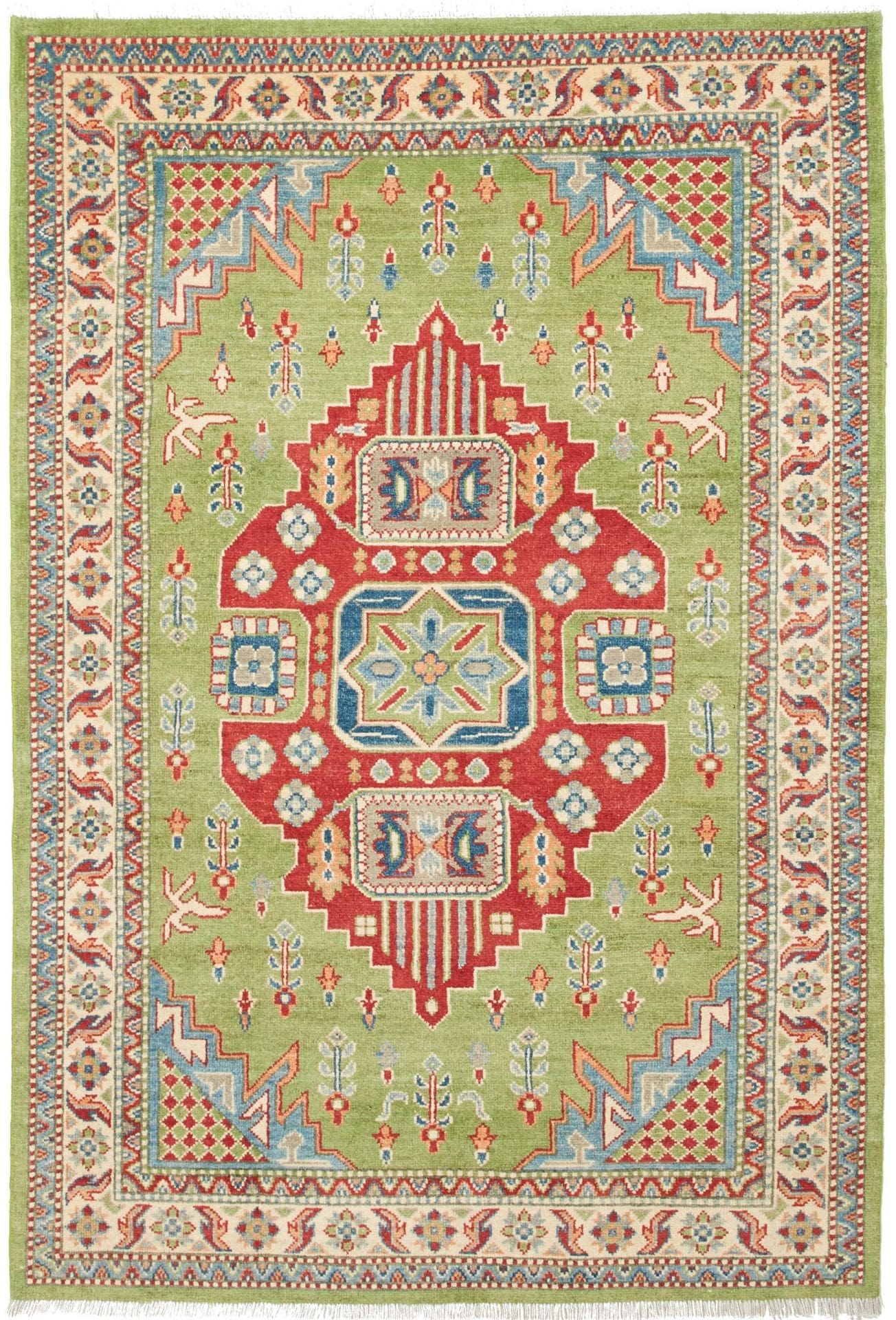 Kazak Orientteppich 127 x 185 cm - Handgeknüpft, geometrisches Muster