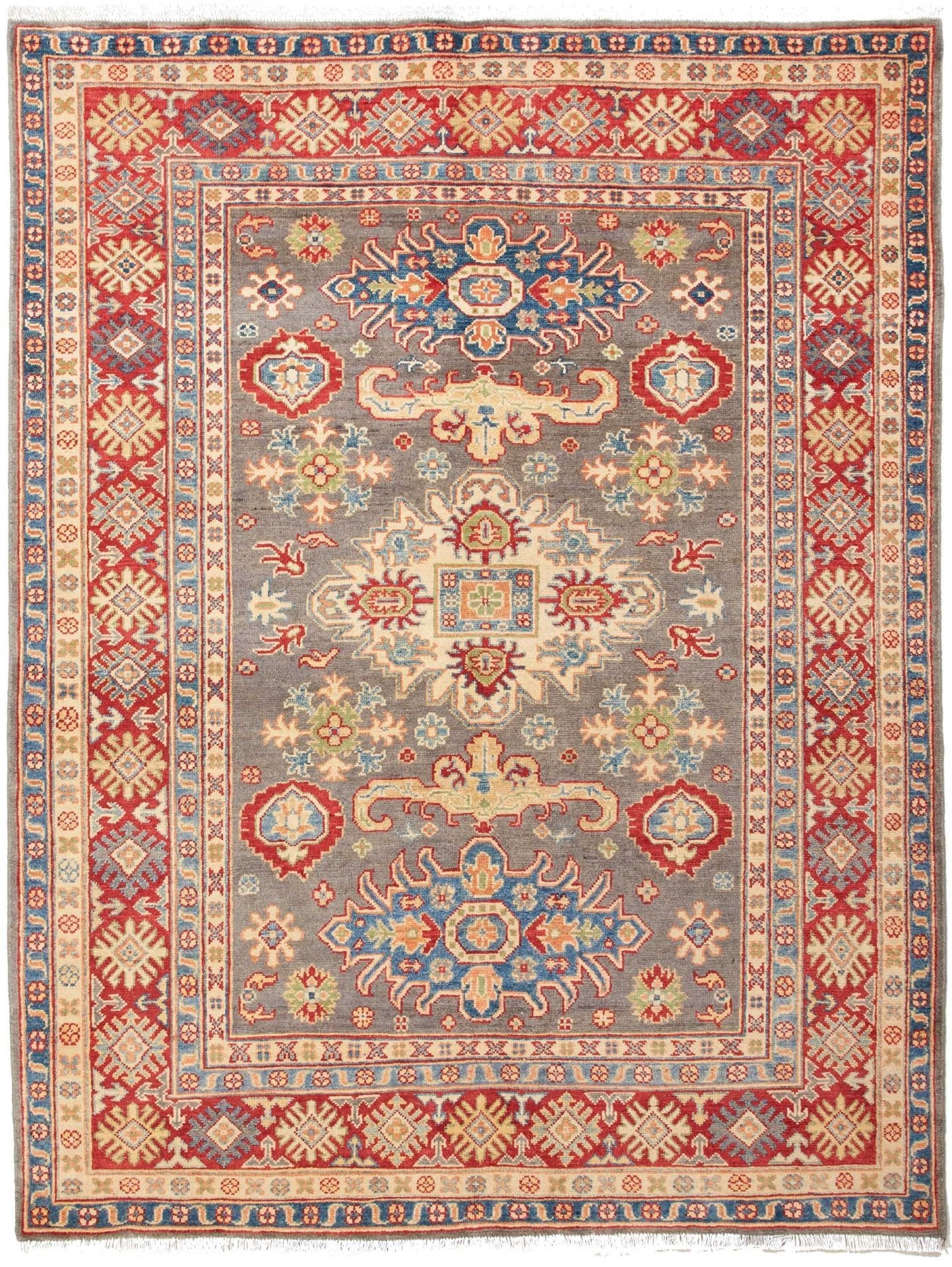 Kazak Orientteppich 154 x 198cm, geometrische Muster, handgeknüpft