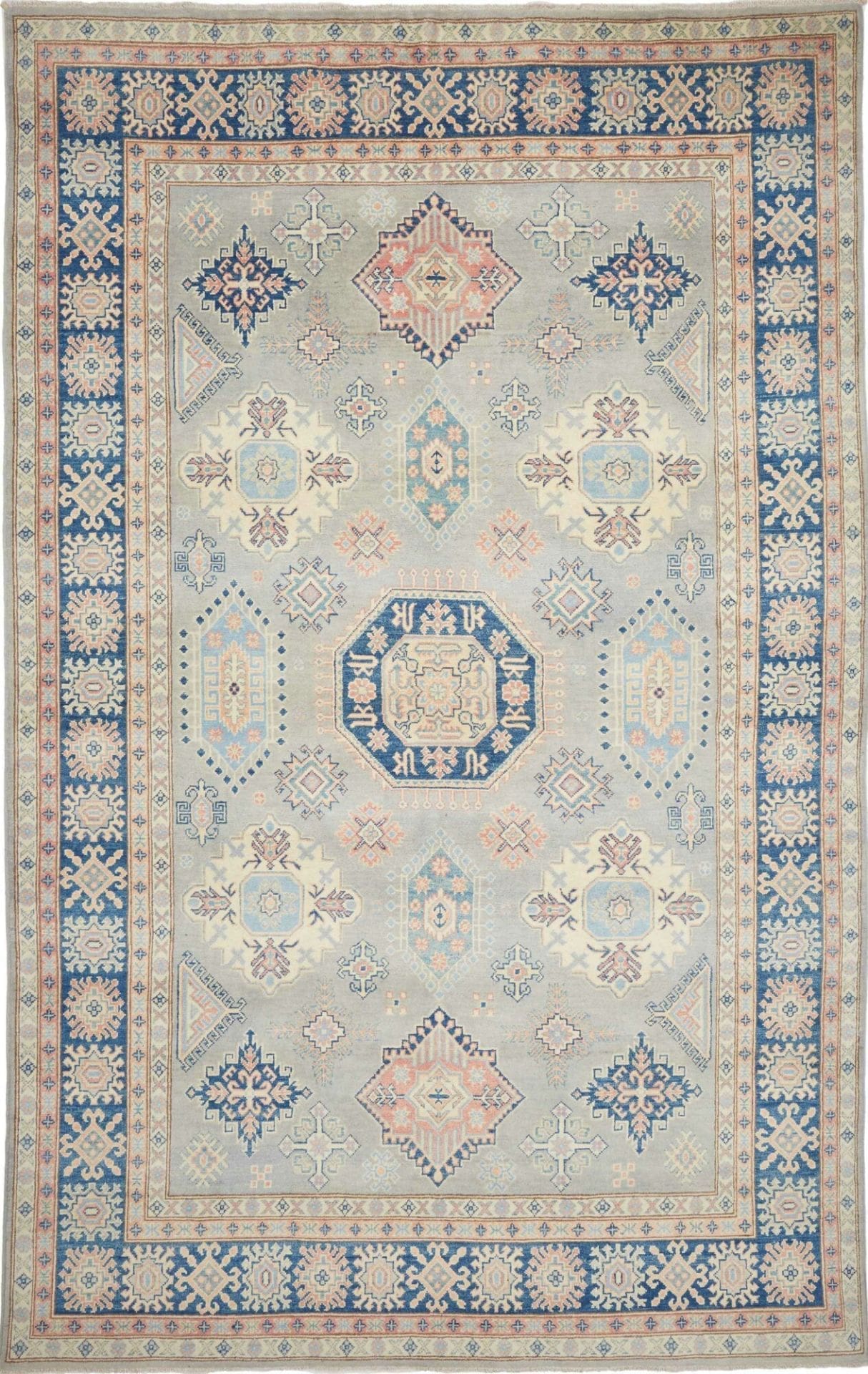 Kazak Orientteppich 200 x 316cm, handgeknüpft, geometrisches Muster