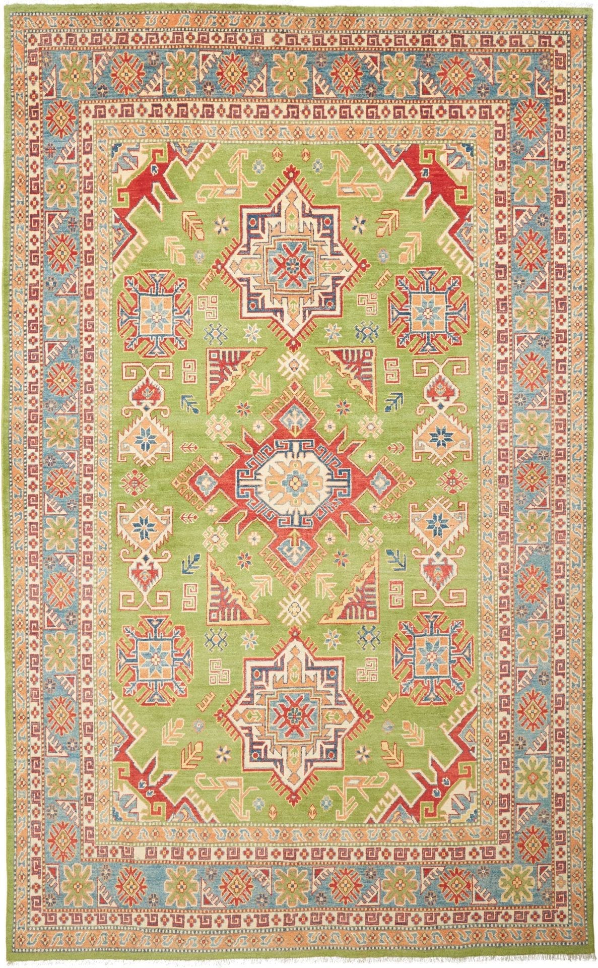 Kazak Orientteppich 201 x 321 cm - geometrisches Muster, handgeknüpft