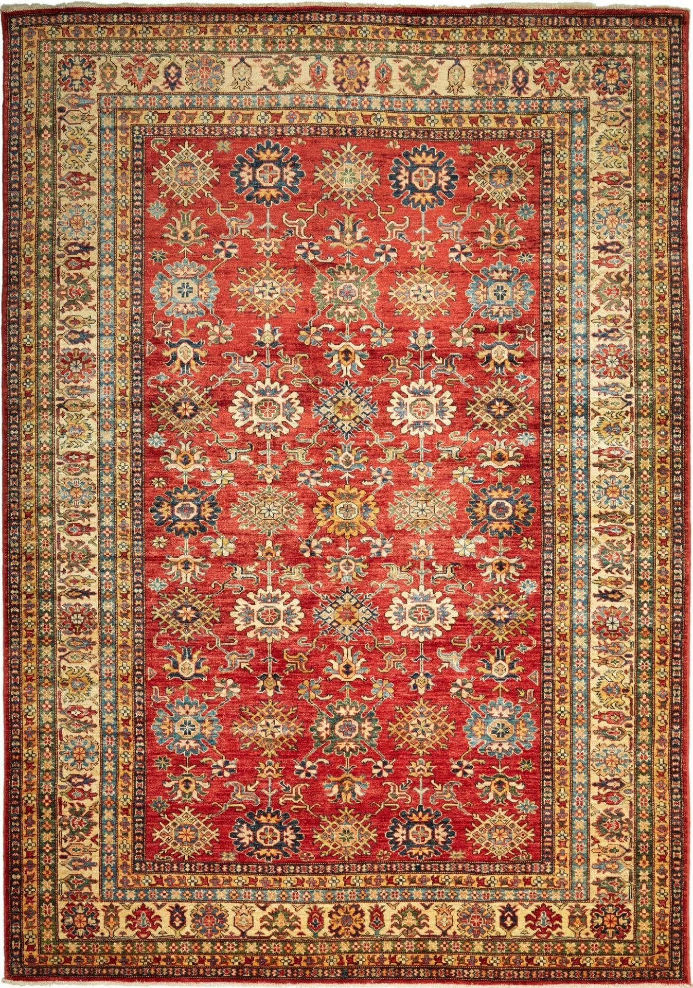 Kazak Orientteppich 215 x 299 cm – handgeknüpft, Wolle, geometrisch