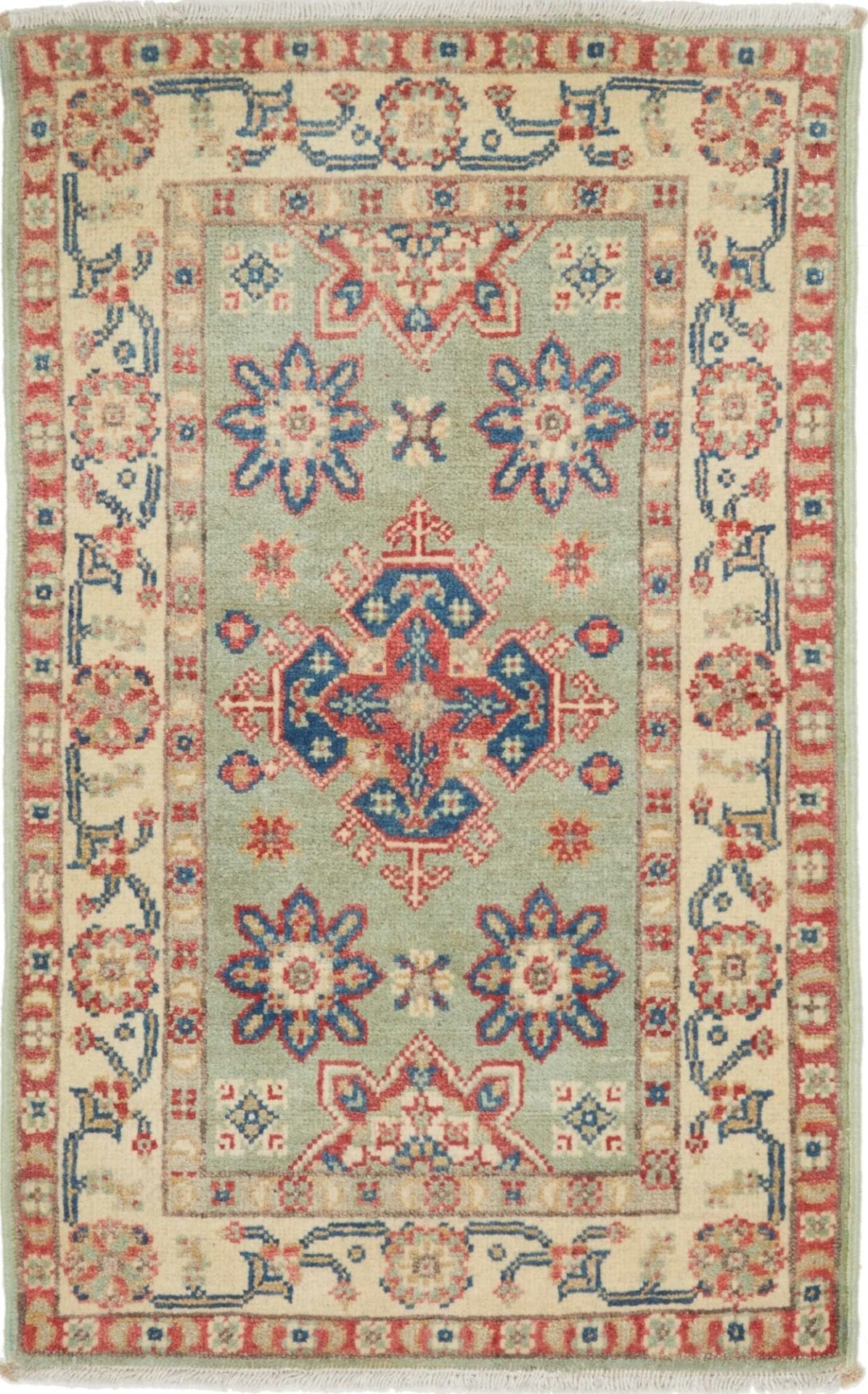 Kazak Orientteppich 60 x 91 cm – Handgeknüpft, Wolle, Geometrisch