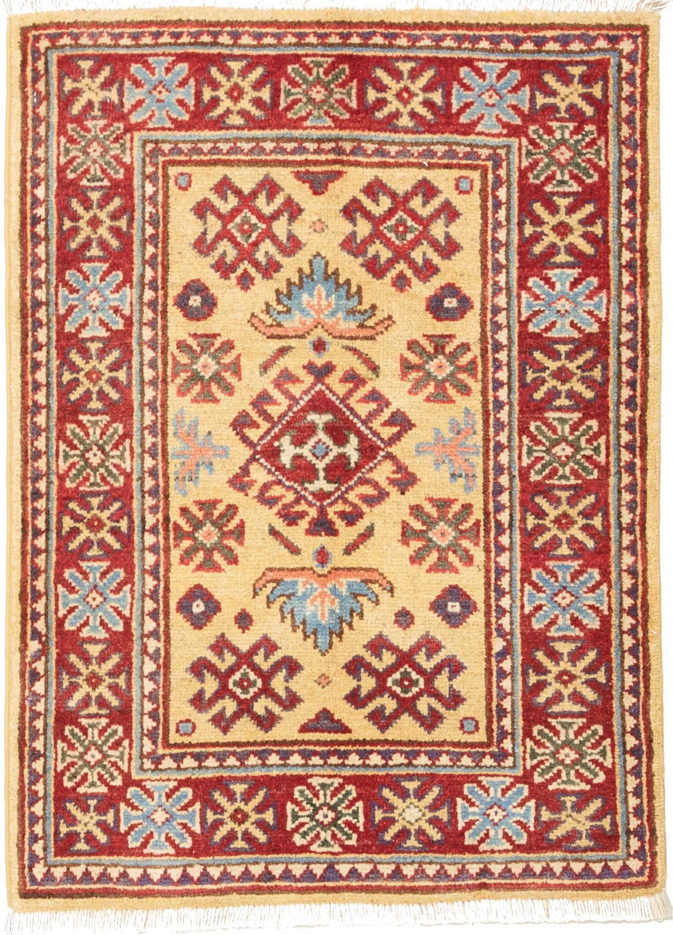 Kazak Orientteppich 69 x 89 cm – Handgeknüpft, Wolle, Geometrisch