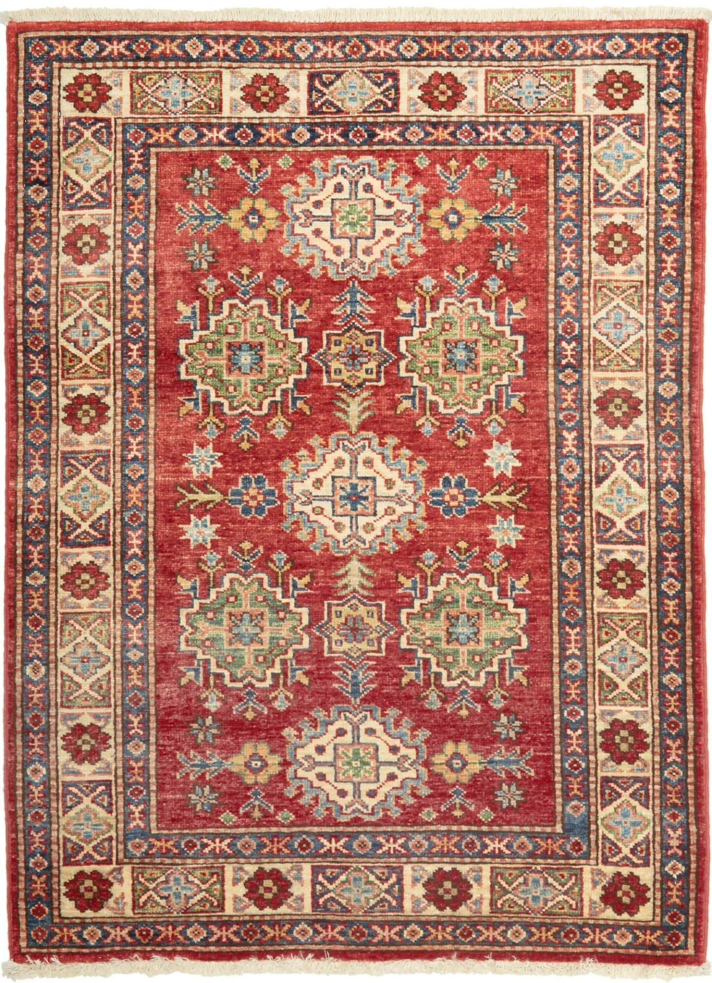 Kazak Orientteppich 86 x 115 cm - Handgeknüpft, Wolle, Muster