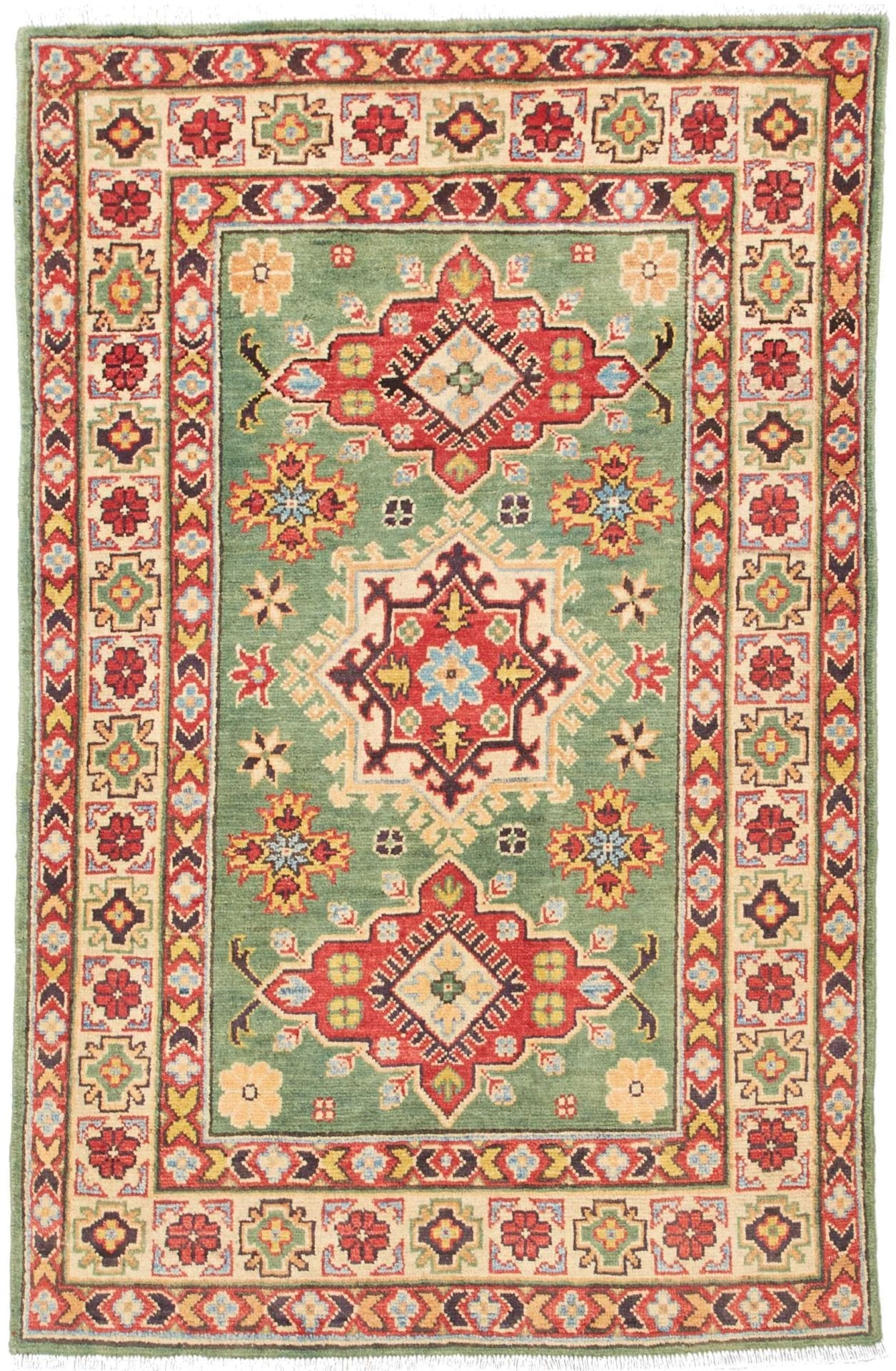 Kazak Orientteppich 99 x 152 cm – Handgeknüpft, Geometrische Muster