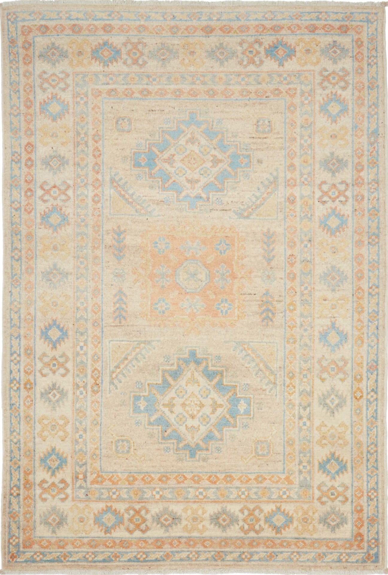 Kazak Teppich 104 x 148 cm – Handgeknüpft, Schurwolle, geometrisch