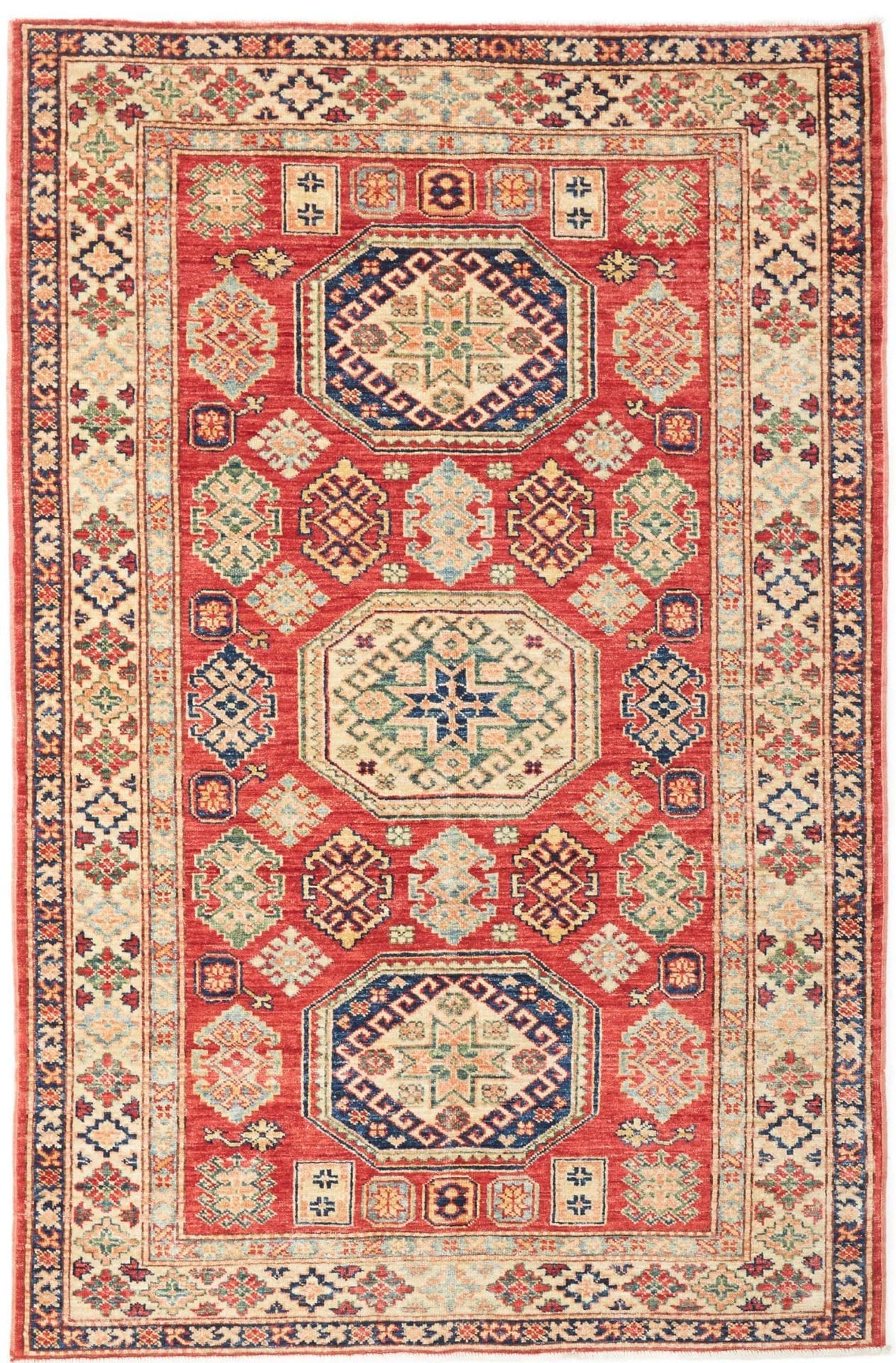 Kazak Teppich 122 x 182 cm – Handgeknüpft aus Schurwolle