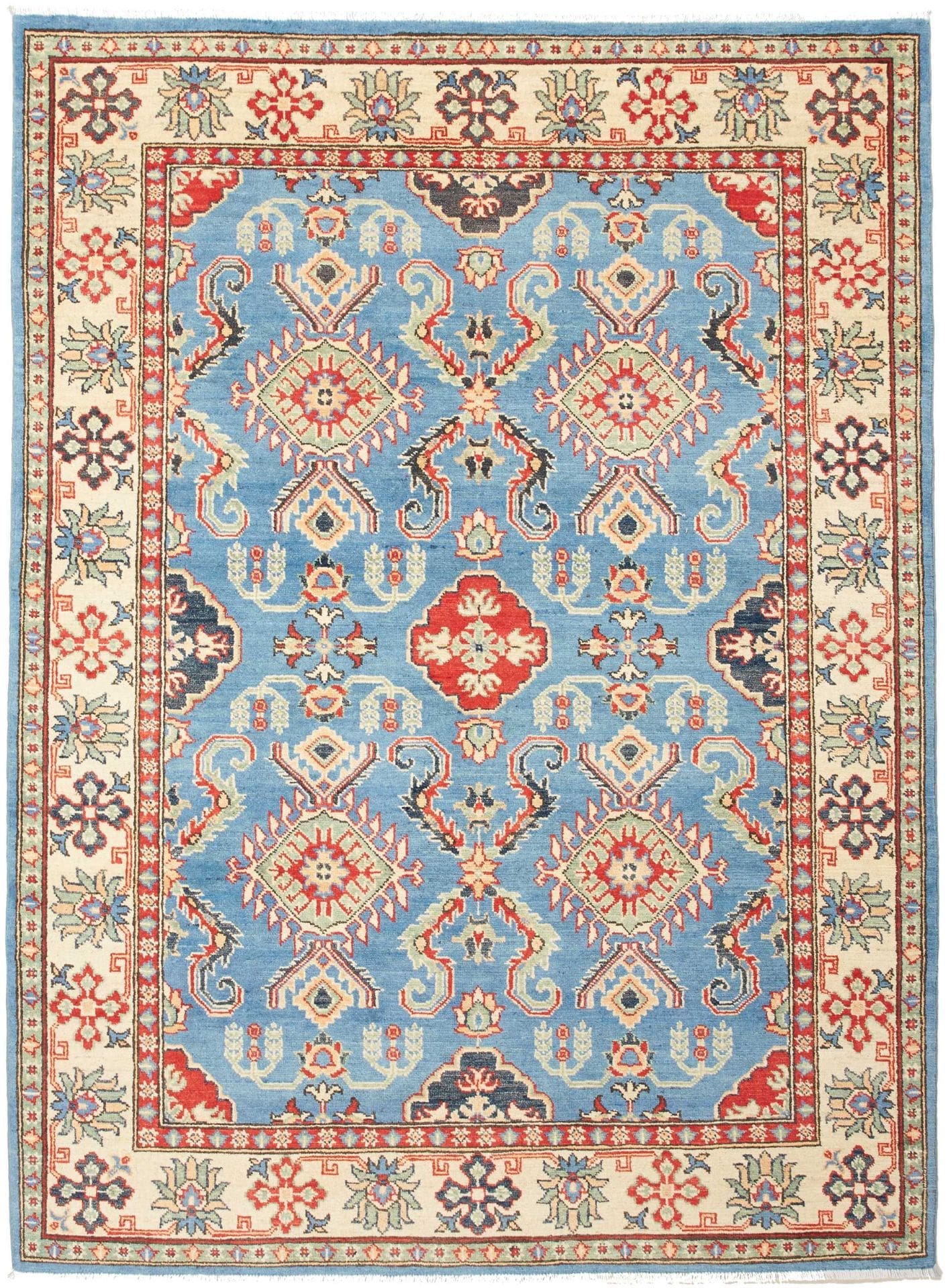 Kazak Teppich 154 x 206 cm, Schurwolle, handgeknüpft, Orientteppich